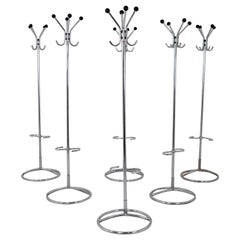 Functional Midcentury Bauhaus Hotel Coat Rack in Chrome Steel, Prague, 1930