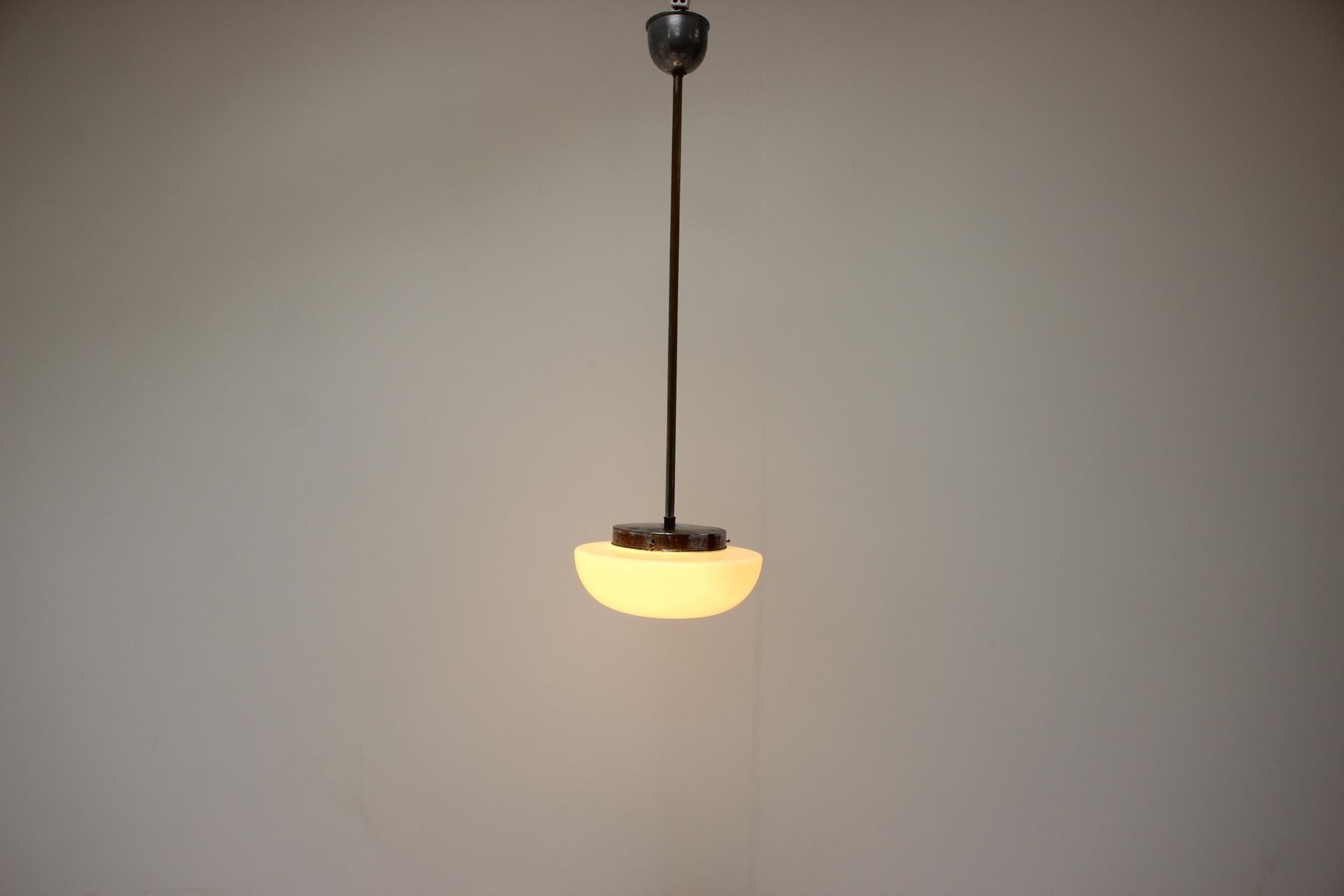 Mid-20th Century Functionalist / Art Deco Chandelier, 1930's, Czechoslovakia For Sale