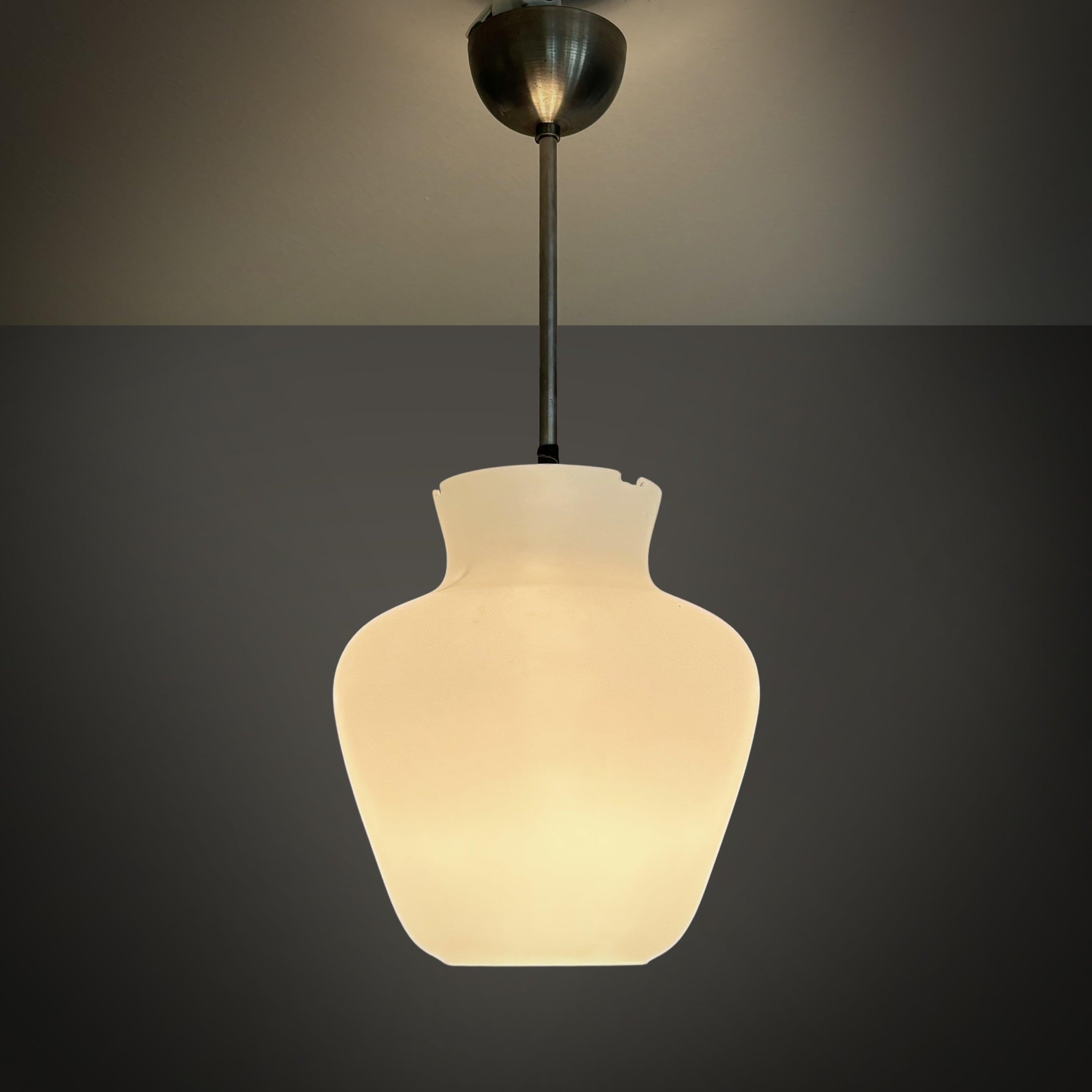 Scandinavian Modern Functionalist ASEA pendant lamp attributed to Gunnar Asplund, Sweden, 1940s For Sale