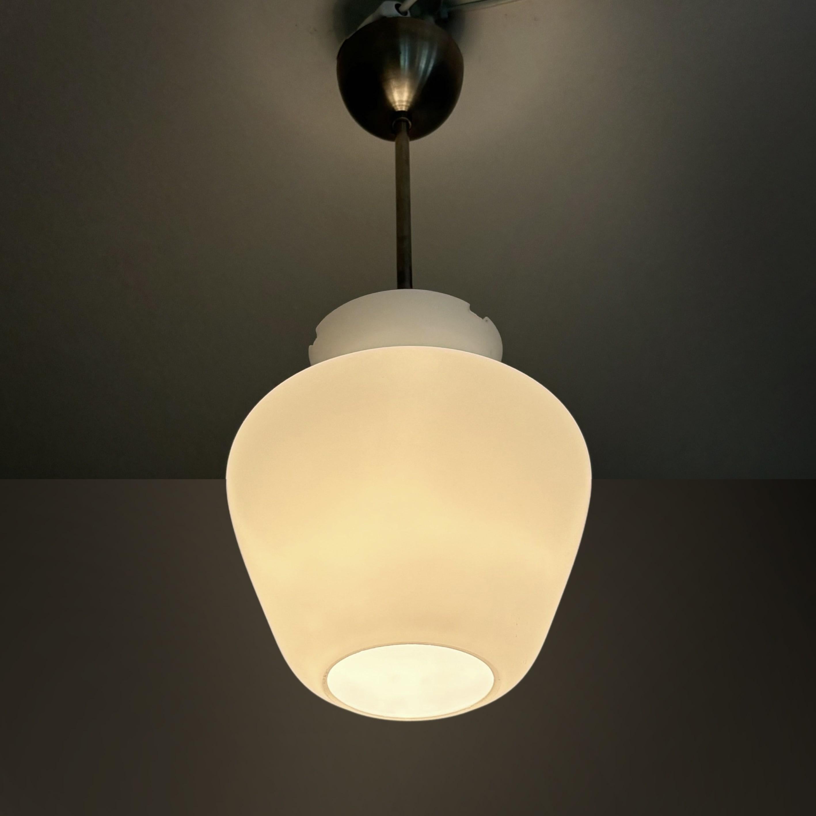 Mid-20th Century Functionalist ASEA pendant lamp attributed to Gunnar Asplund, Sweden, 1940s For Sale