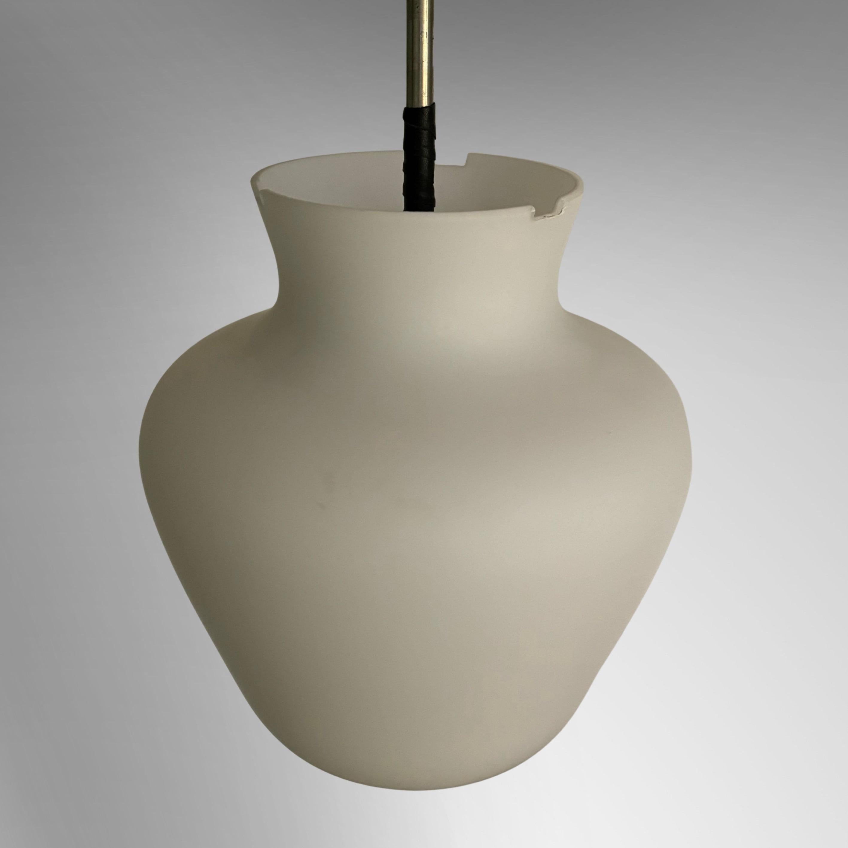Metal Functionalist ASEA pendant lamp attributed to Gunnar Asplund, Sweden, 1940s For Sale