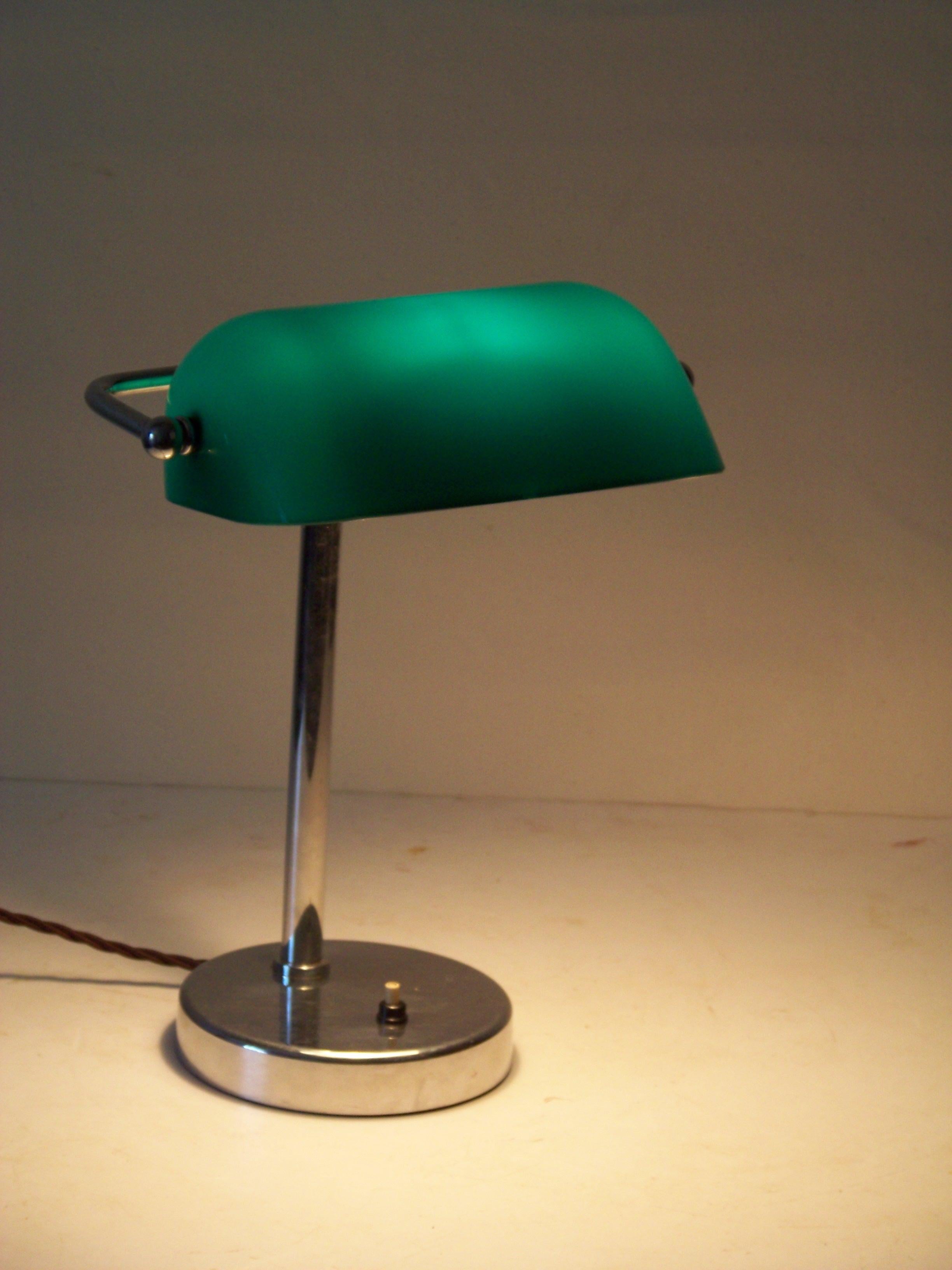 Glass Functionalist Bank Lamp