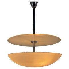 Funktionalistischer/Bauhaus-Kronleuchter aus Chrom und Glas