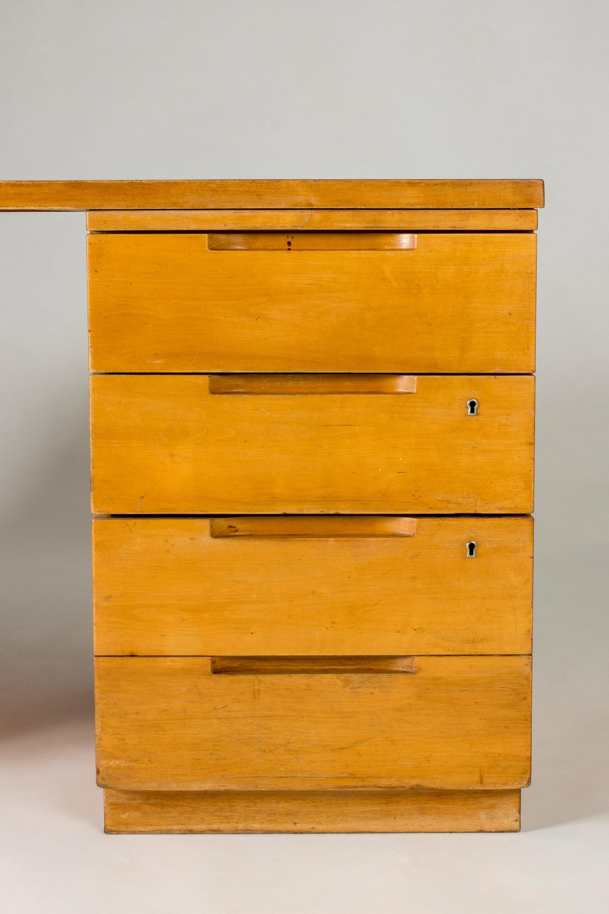 Scandinavian Modern Functionalist Birch Desk by Alvar Aalto for Artek, Finland, 1930s For Sale