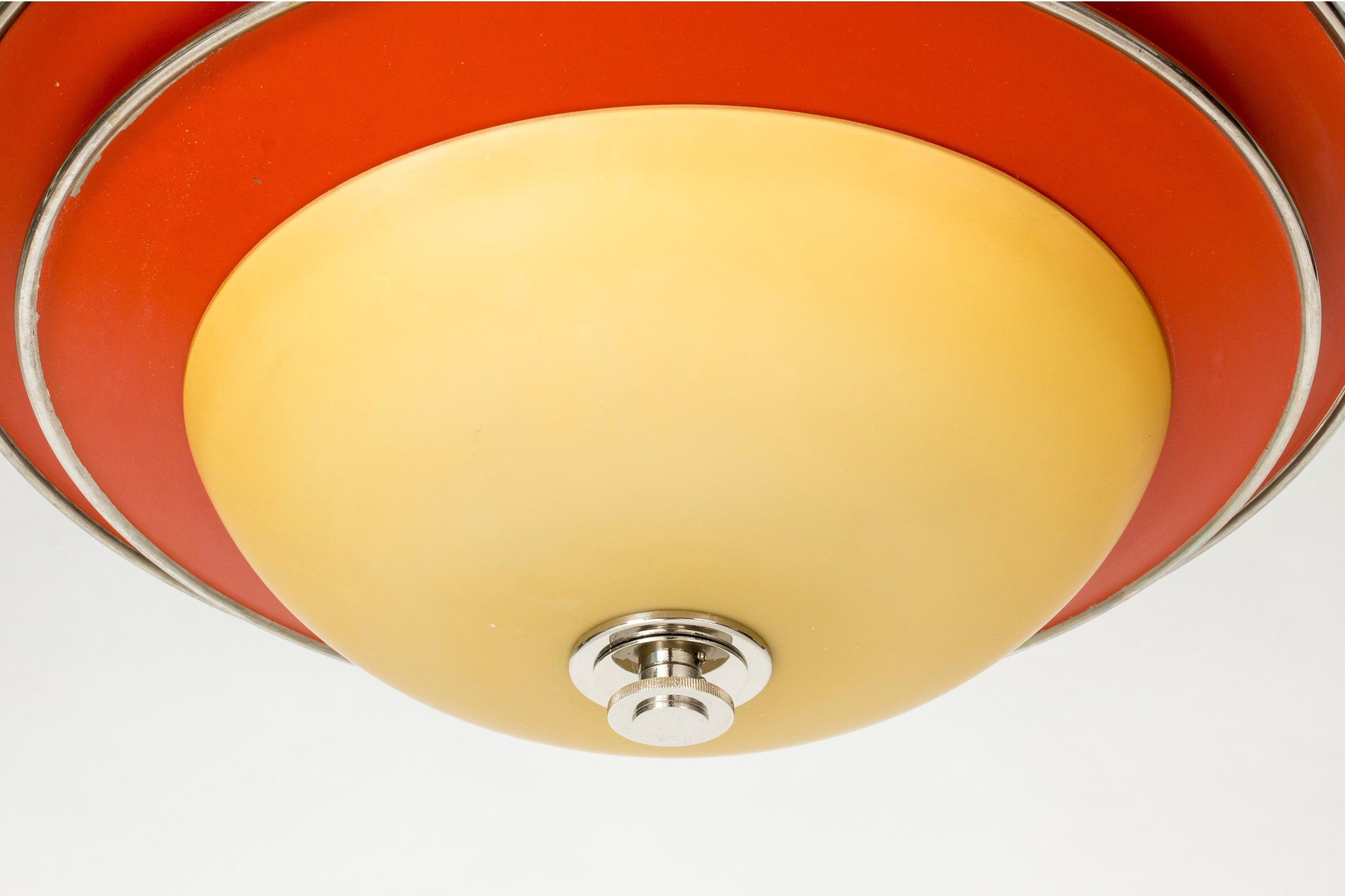 Mid-20th Century Functionalist ceiling light by Erik Tidstrand, Nordiska Kompaniet, Sweden, 1930s