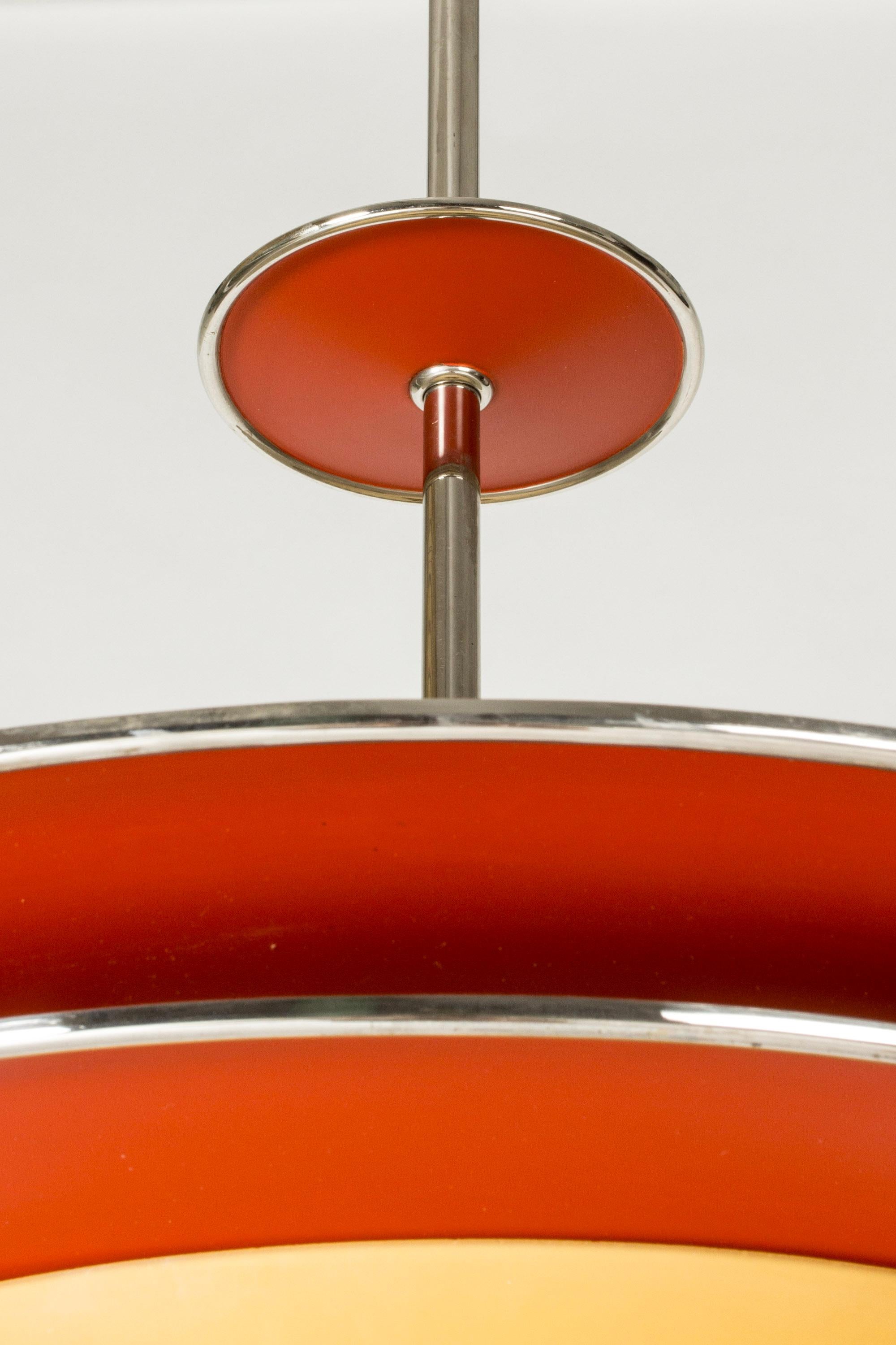 Metal Functionalist ceiling light by Erik Tidstrand, Nordiska Kompaniet, Sweden, 1930s