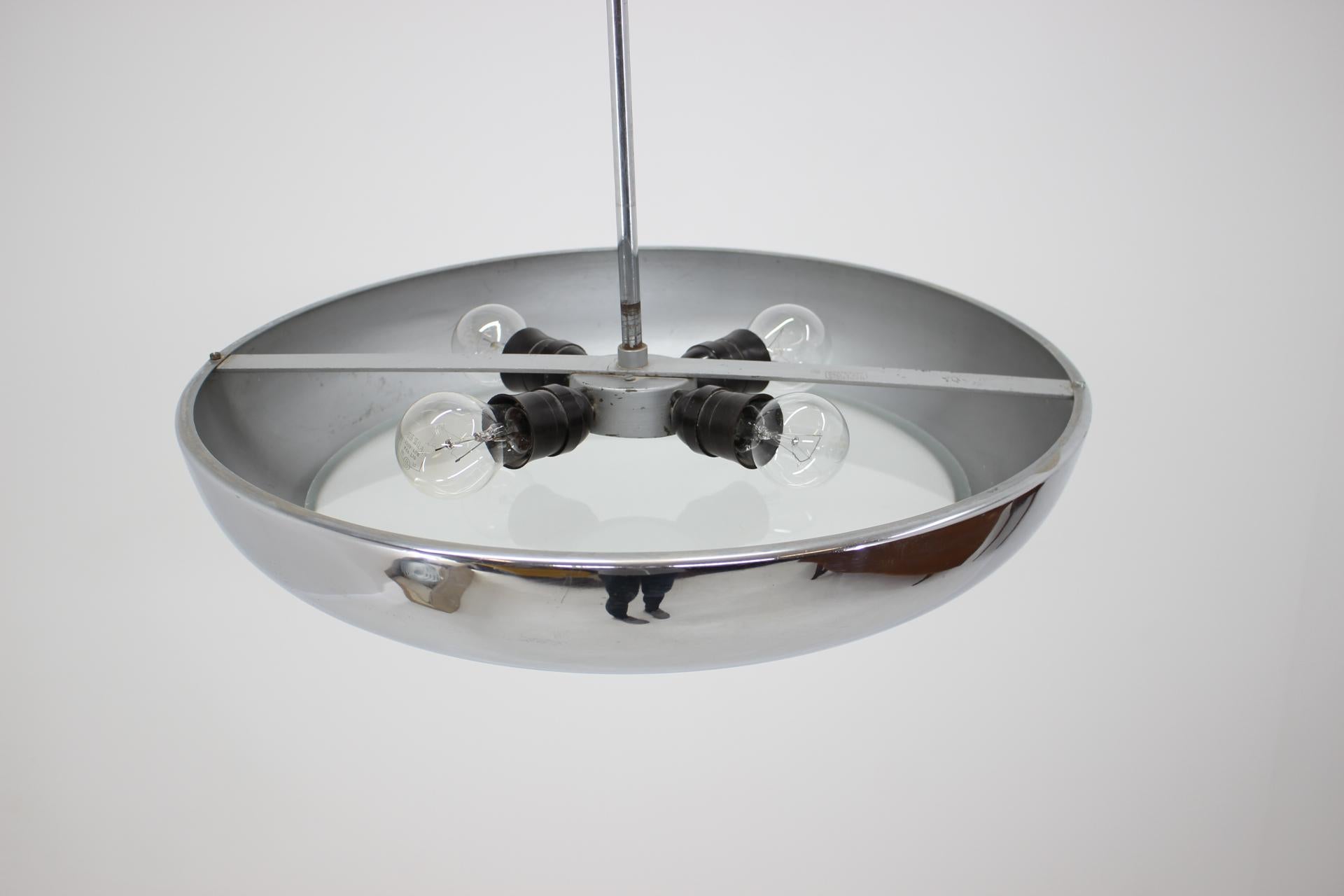 Czech Functionalist Chrome Pendant UFO by Josef Hurka for Napako, 1930s For Sale