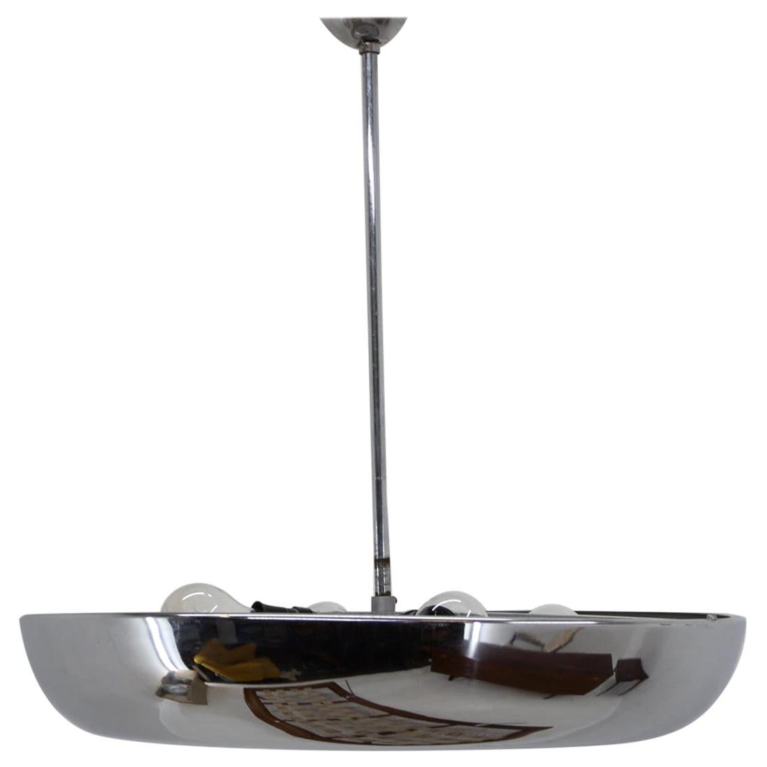 Functionalist Chrome Pendant UFO by Josef Hurka for Napako, 1930s For Sale