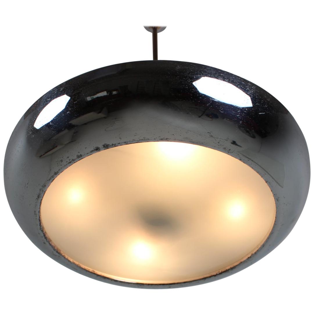 Functionalist Chrome Pendant UFO by Josef Hurka for Napako, 1930s For Sale