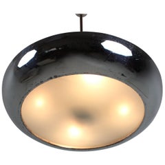 Functionalist Chrome Pendant UFO by Josef Hurka for Napako, 1930s