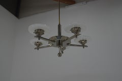 Lampadario funzionalista cromato, anni '30