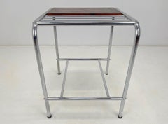 Functionalist Chrome & Wood Table, 1950's