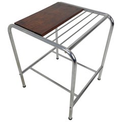 Functionalist Chrome & Wood Table, 1950's