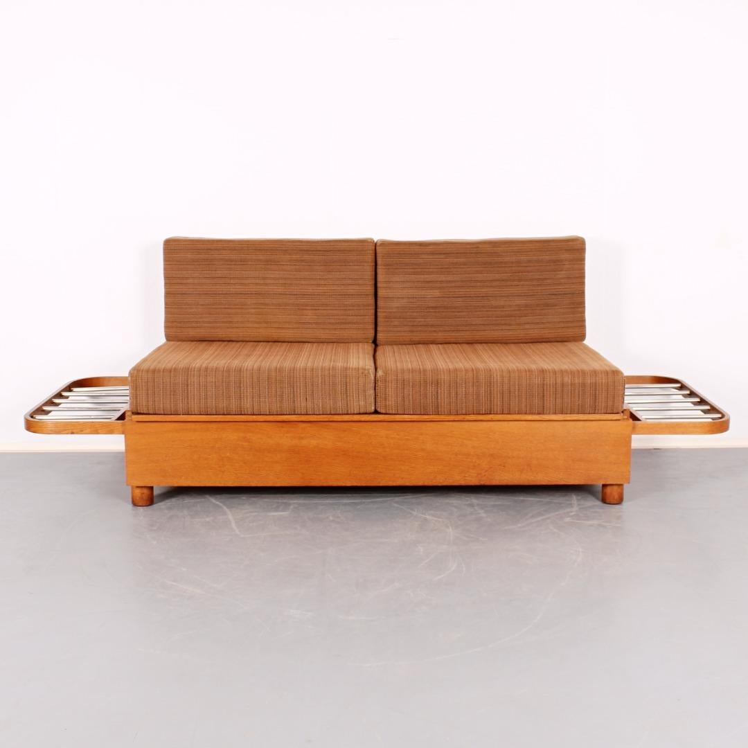 Art Deco Functionalist Convertible Sofa by Jindřich Halabala, Model No. H-215, ca. 1930s