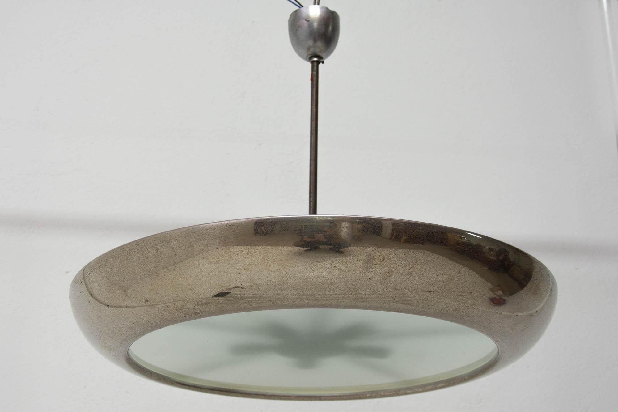 Functionalist Copper Pendant UFO Designed by Josef Hurka, Czechoslovakia,  1940s at 1stDibs