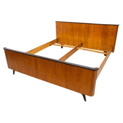 Functionalist Double Bed by Jindřich Halabala for UP Závody, 1950's