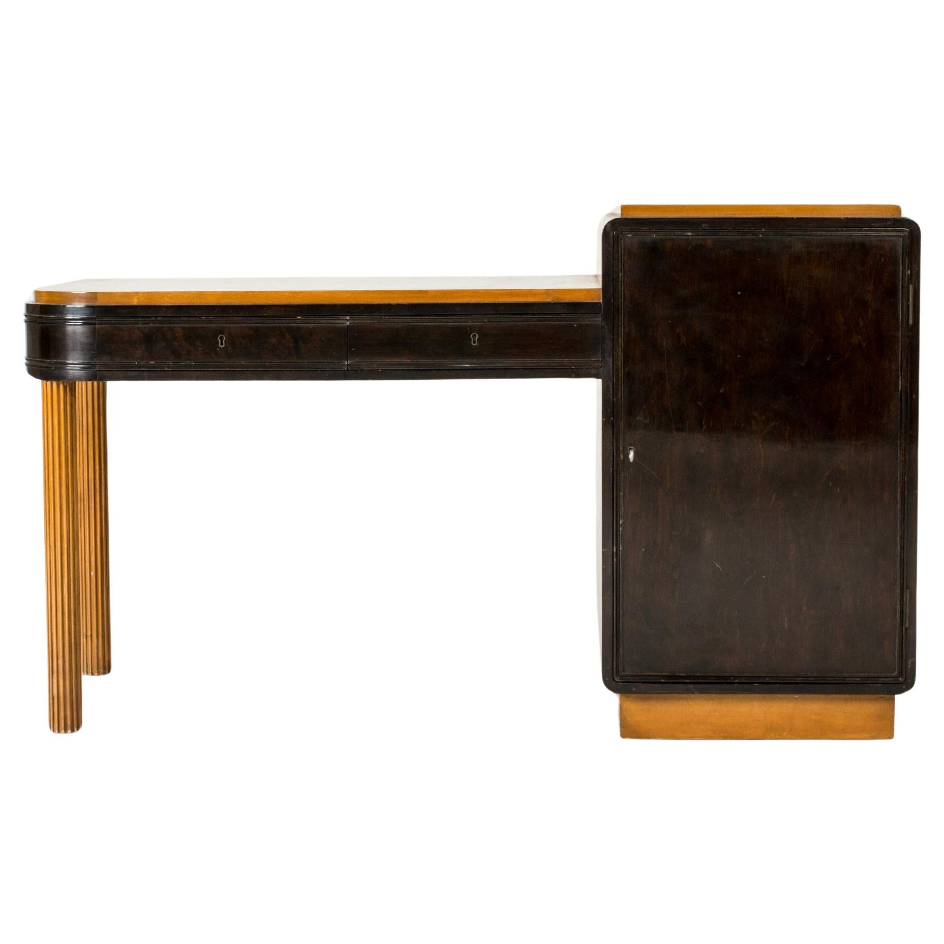 Functionalist Entryway bench by Axel Einar Hjorth, NK, Sweden, 1930s For Sale