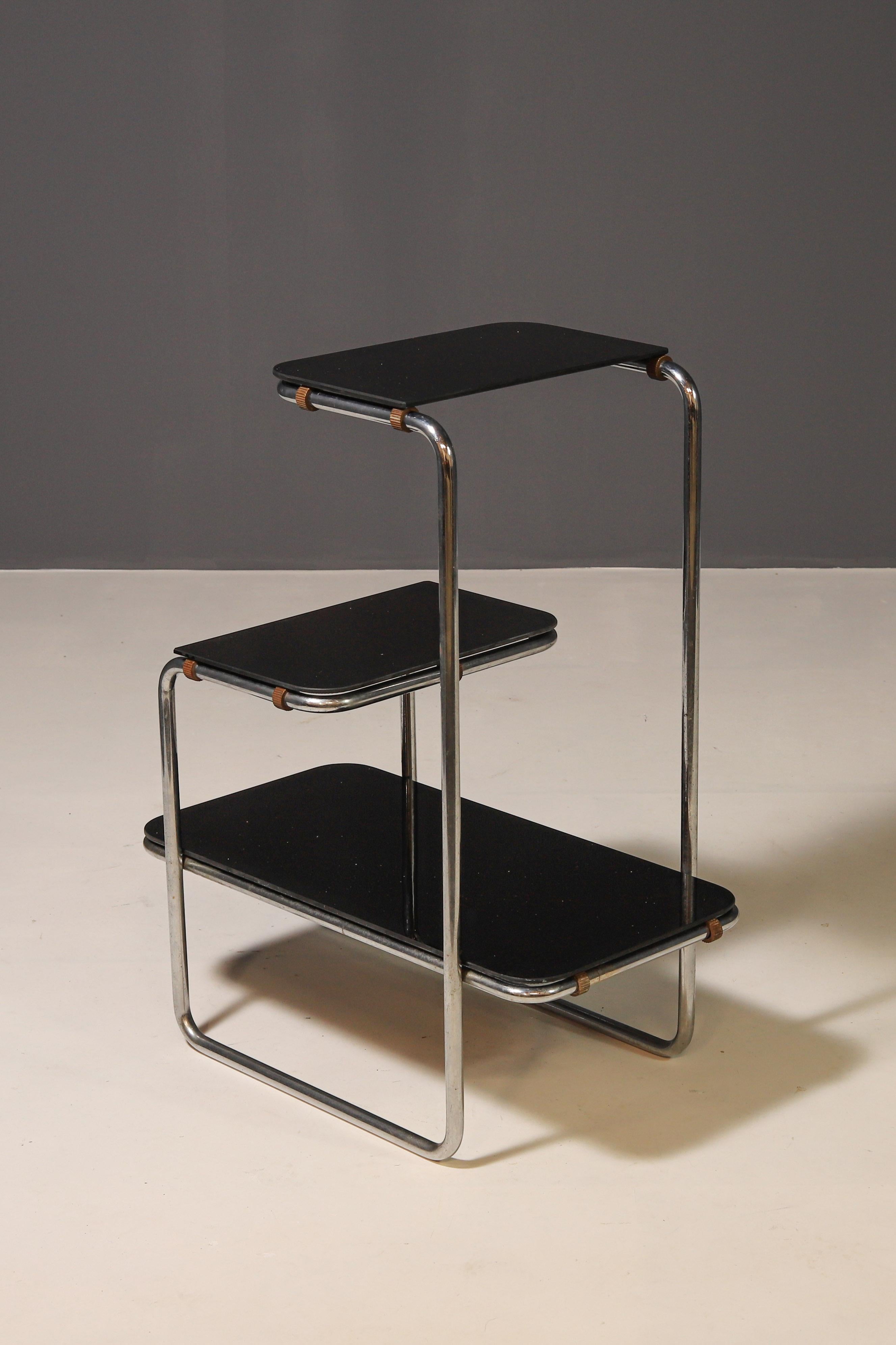 Steel Functionalist Étagère  Robert Slezák / Kovona, 1930s–1940s For Sale