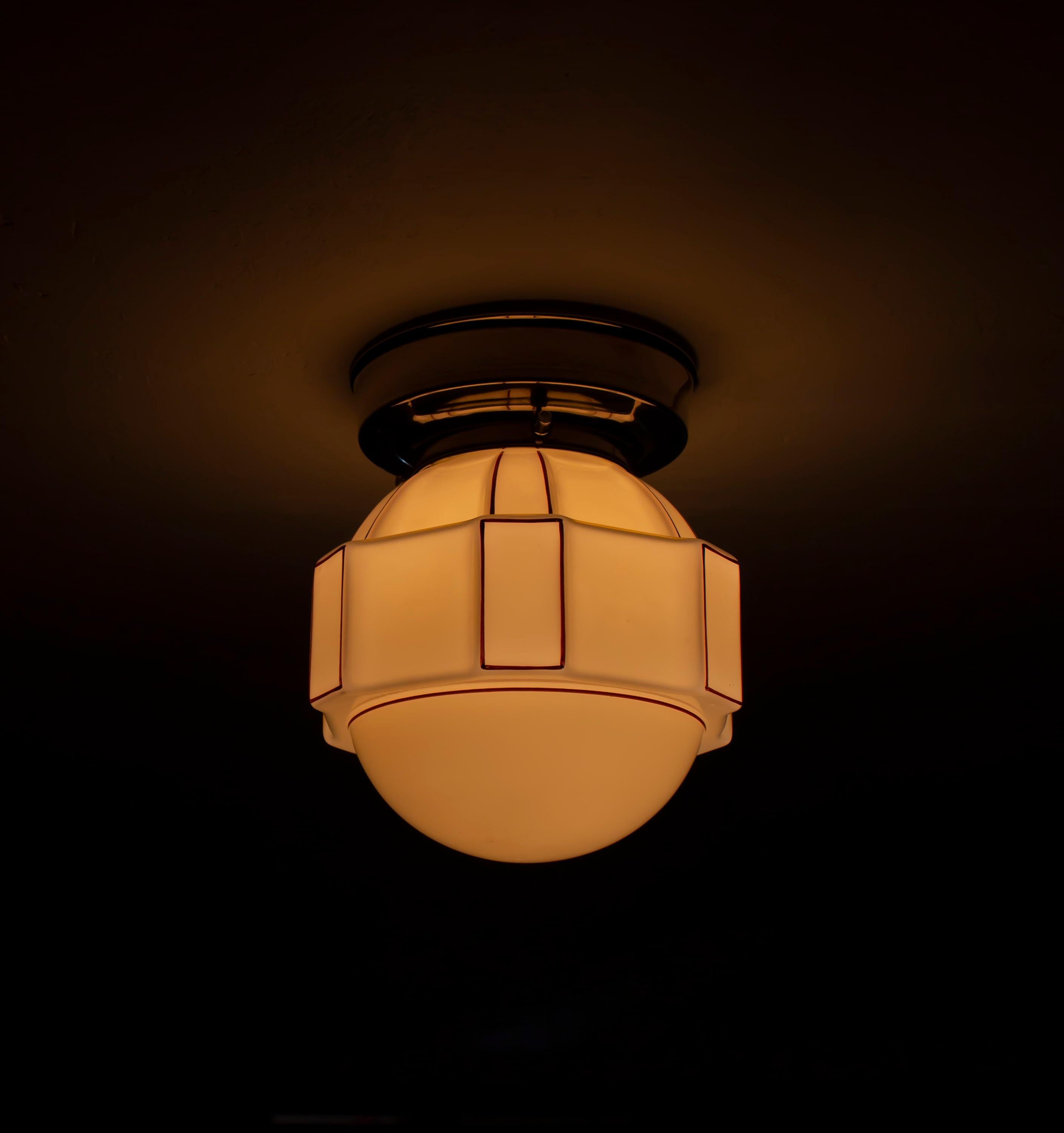 Functionalist Flush Mount Ceiling Light, 1950s 1