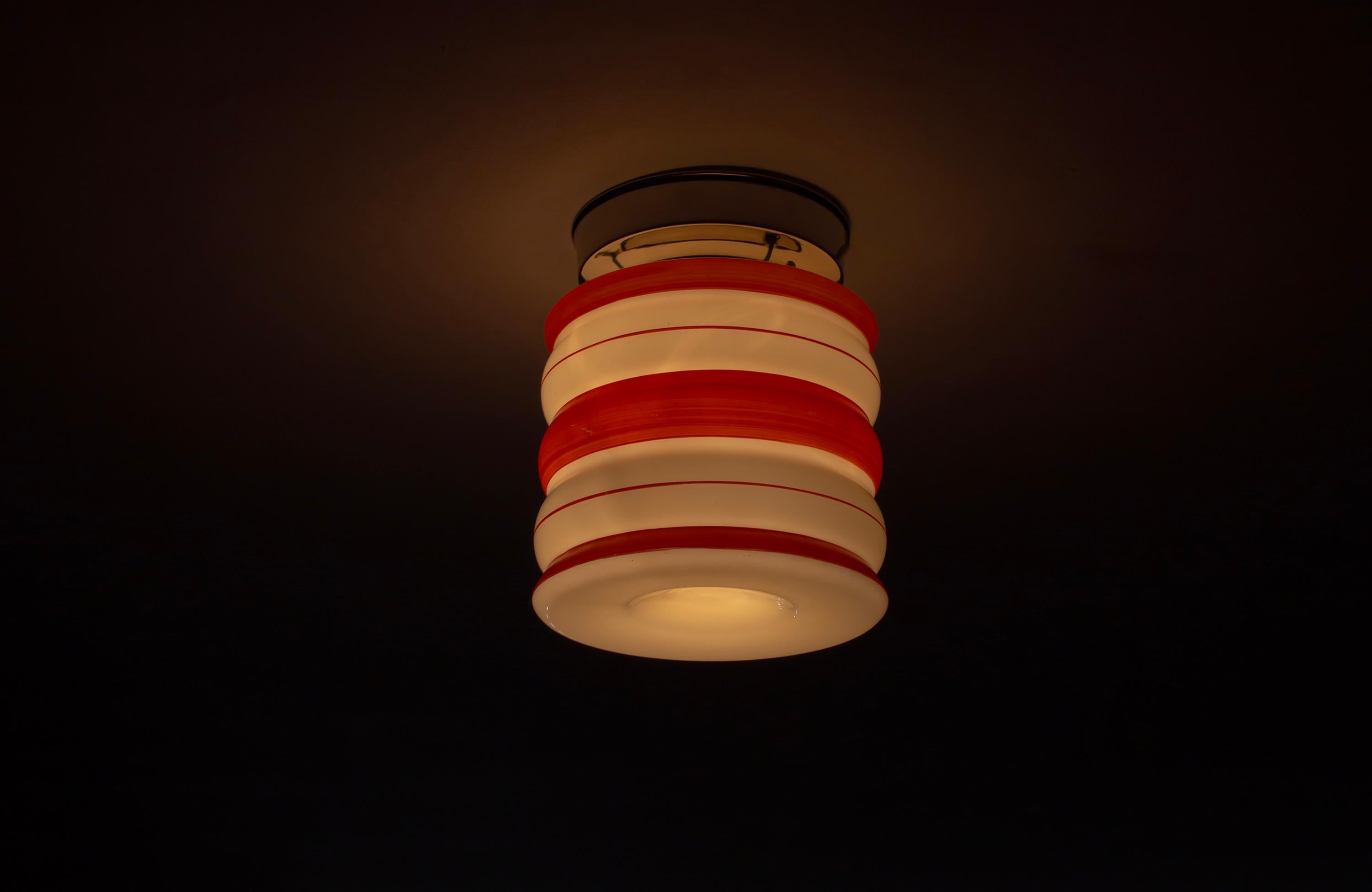 Functionalist Flush Mount Ceiling Light, 1950s For Sale 3