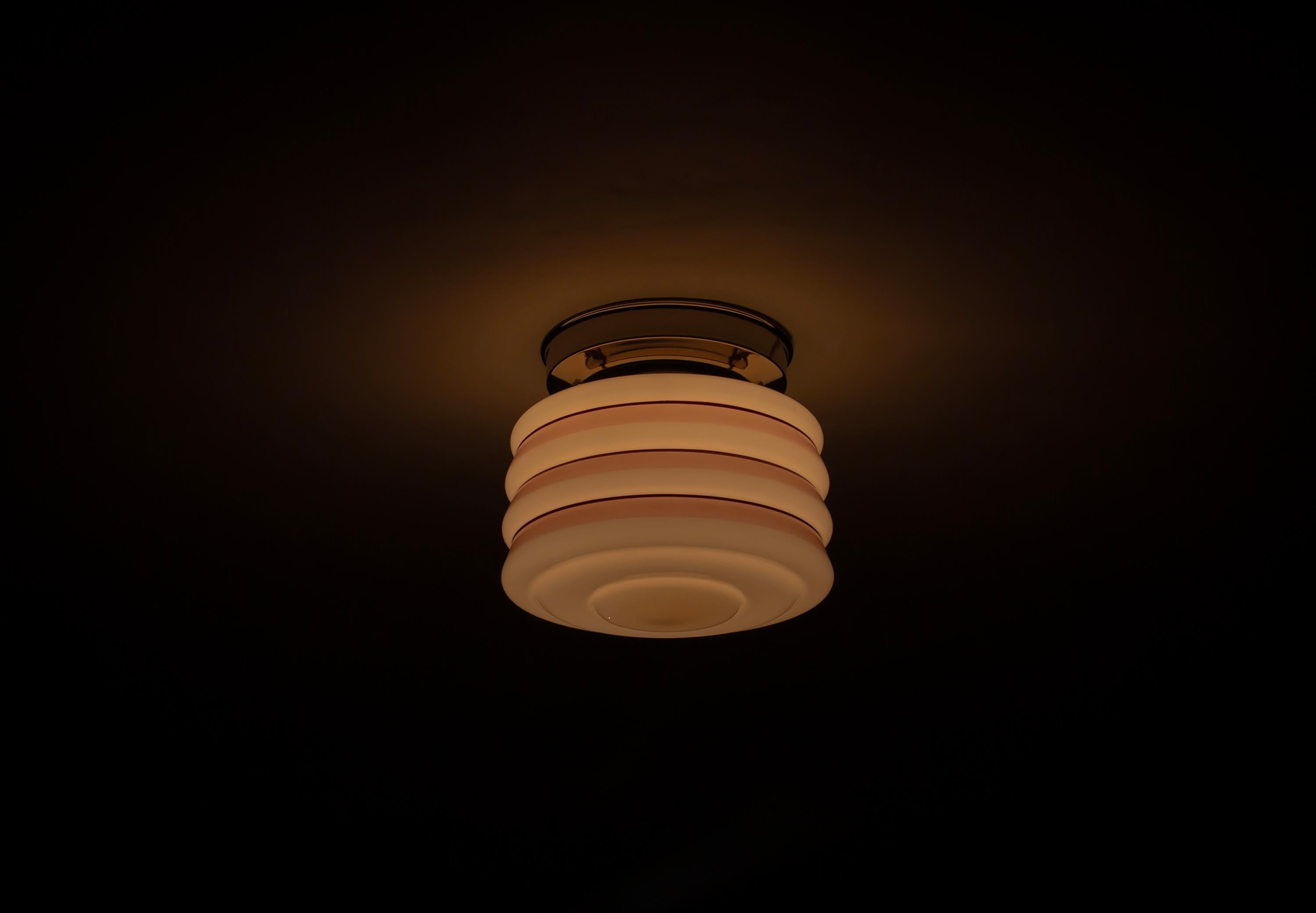 Functionalist Flush Mount Ceiling Light, 1950s For Sale 3