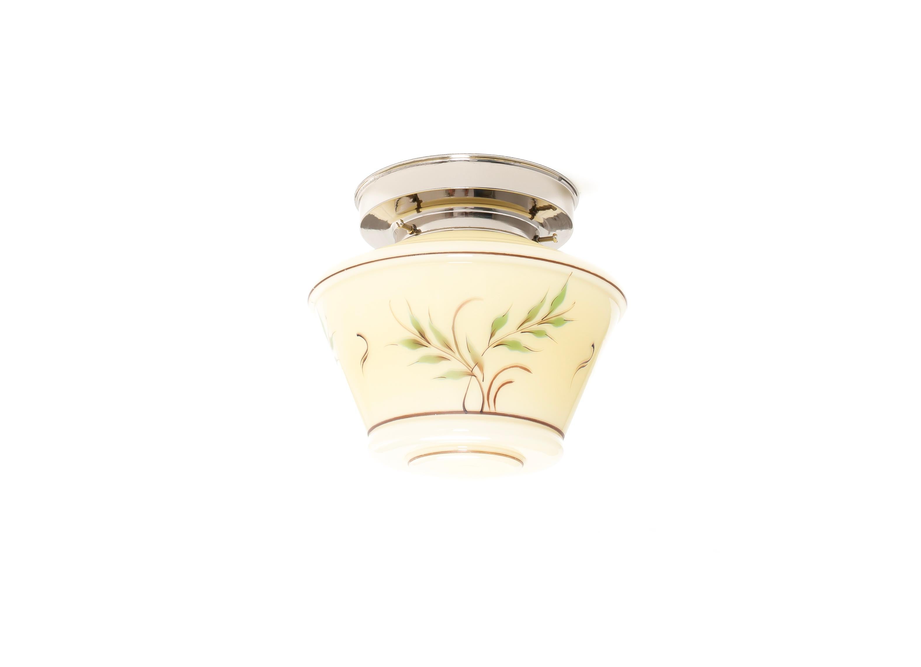 Mid-Century Modern Functionalist Flush Mount Ceiling Light, 1950s For Sale
