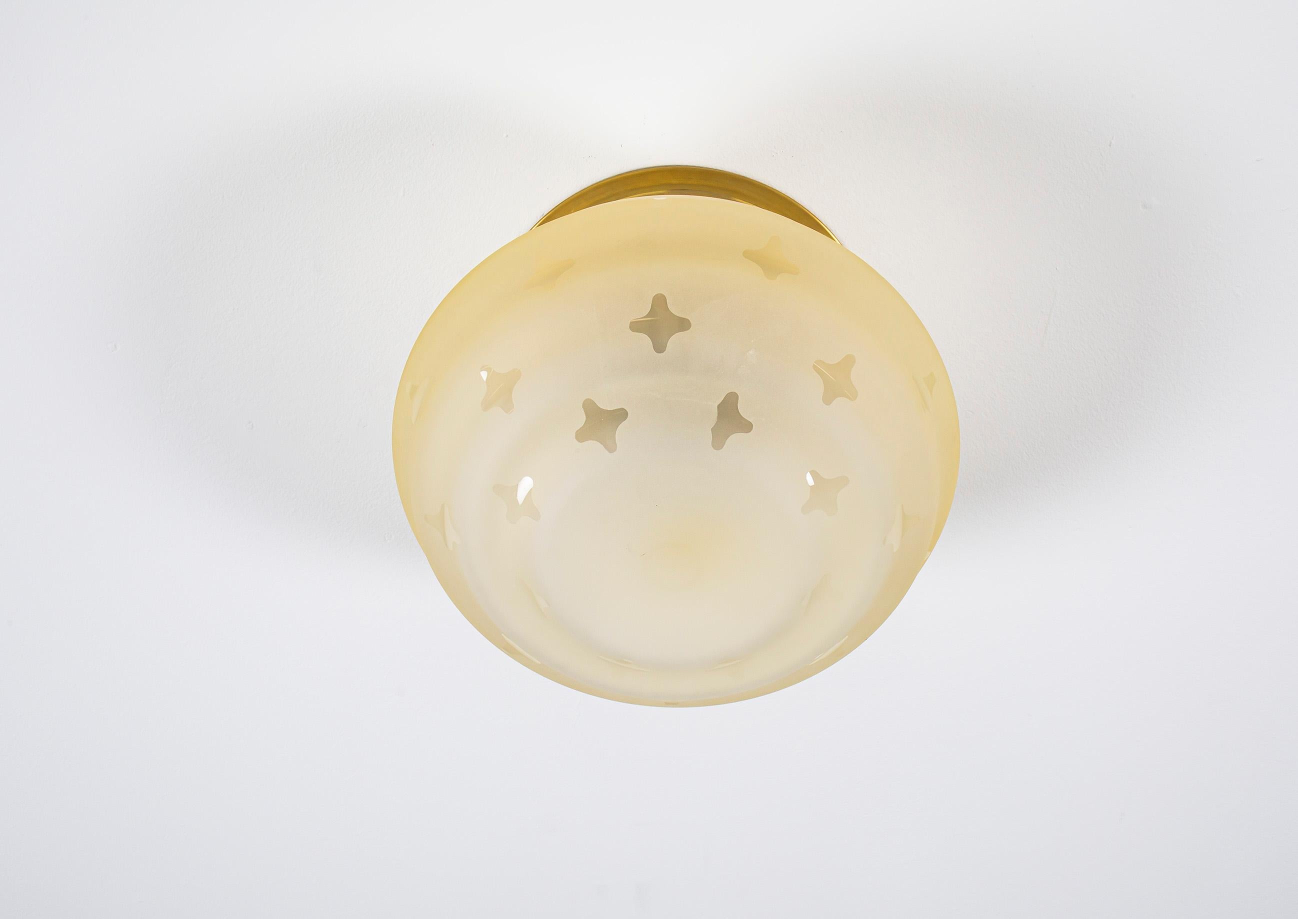 Functionalist Flush Mount Ceiling Light, 1950s In Good Condition In Oslo, NO
