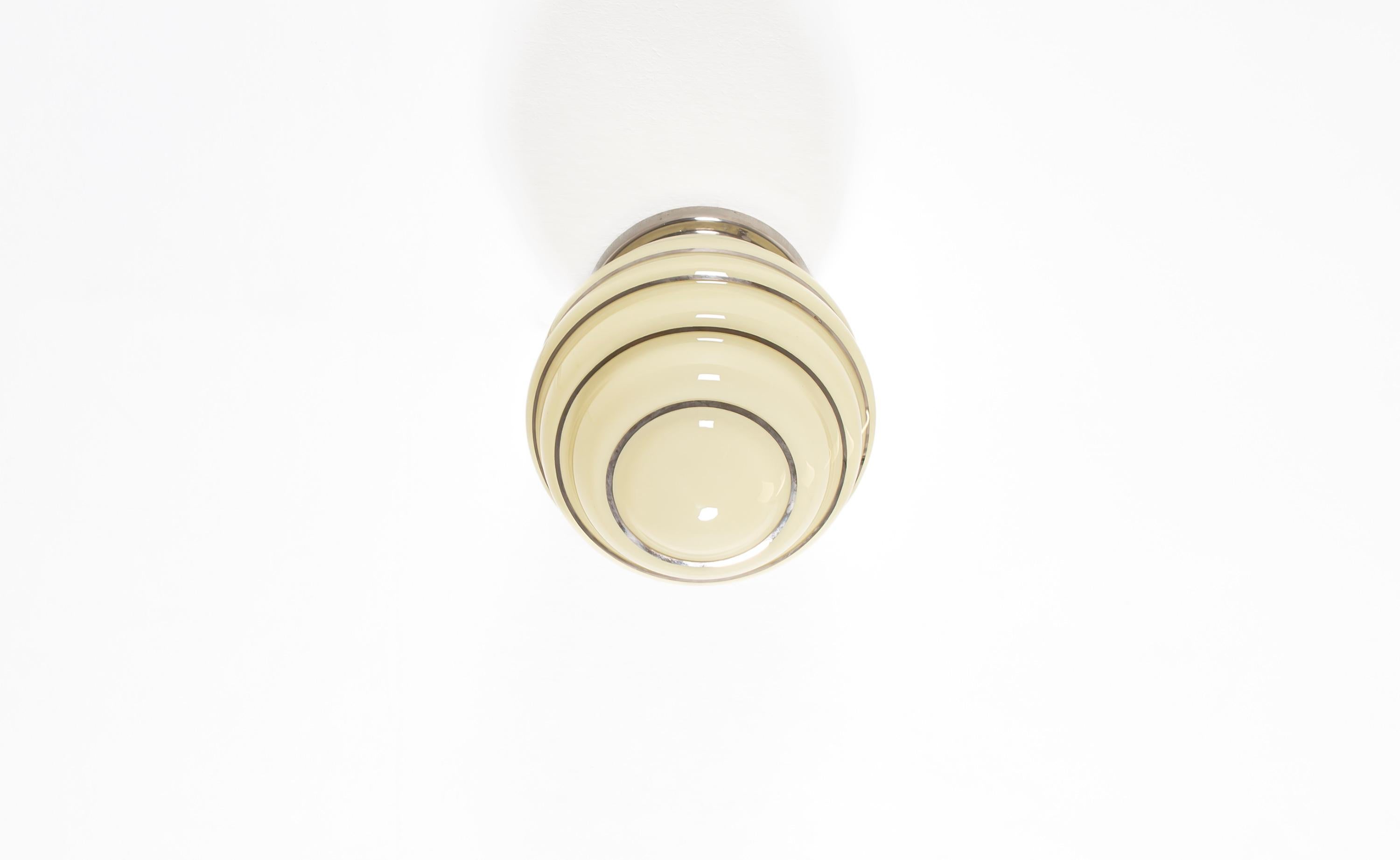 Functionalist Flush Mount Ceiling Light, 1950s In Good Condition For Sale In Oslo, NO