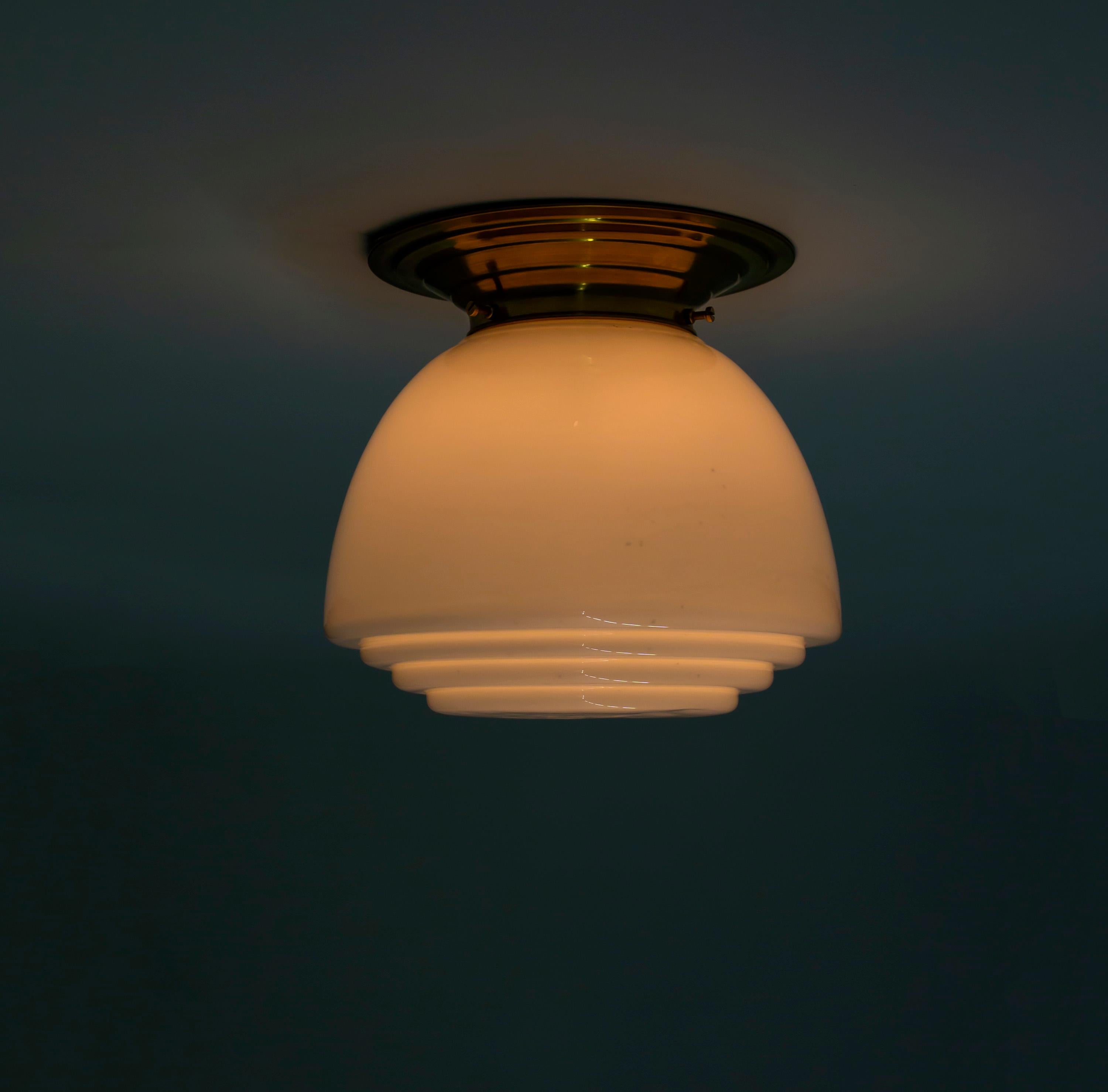 Mid-20th Century Functionalist Flush Mount Ceiling Light, 1950s For Sale