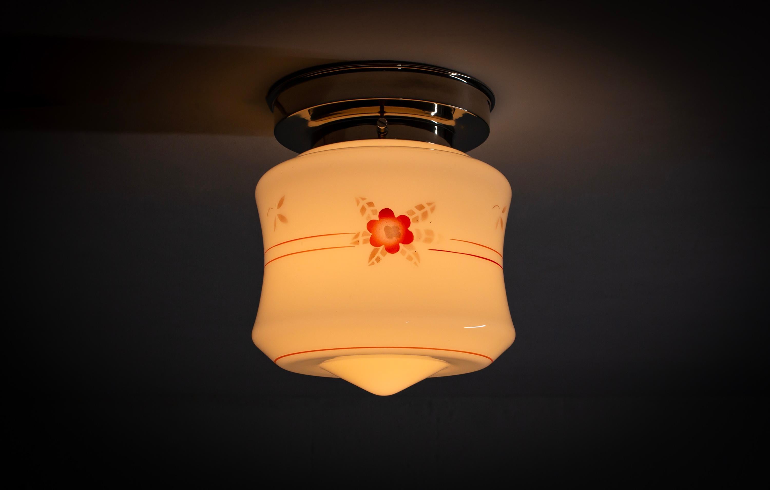 Functionalist Flush Mount Ceiling Light, 1950s For Sale 2