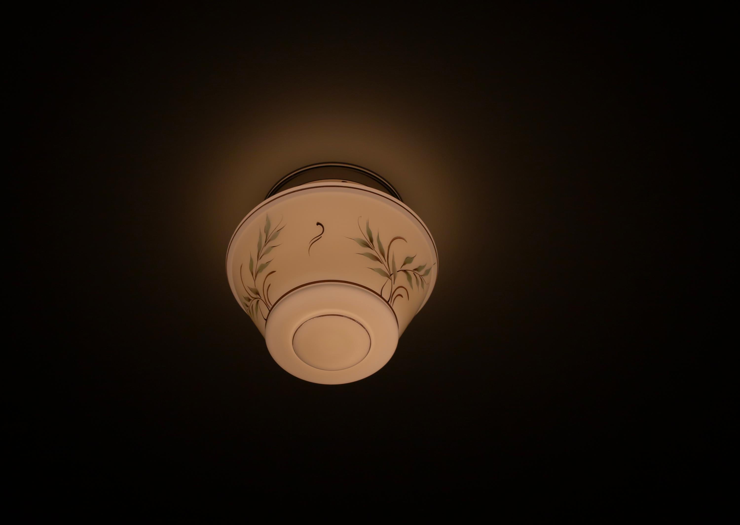 Functionalist Flush Mount Ceiling Light, 1950s For Sale 2