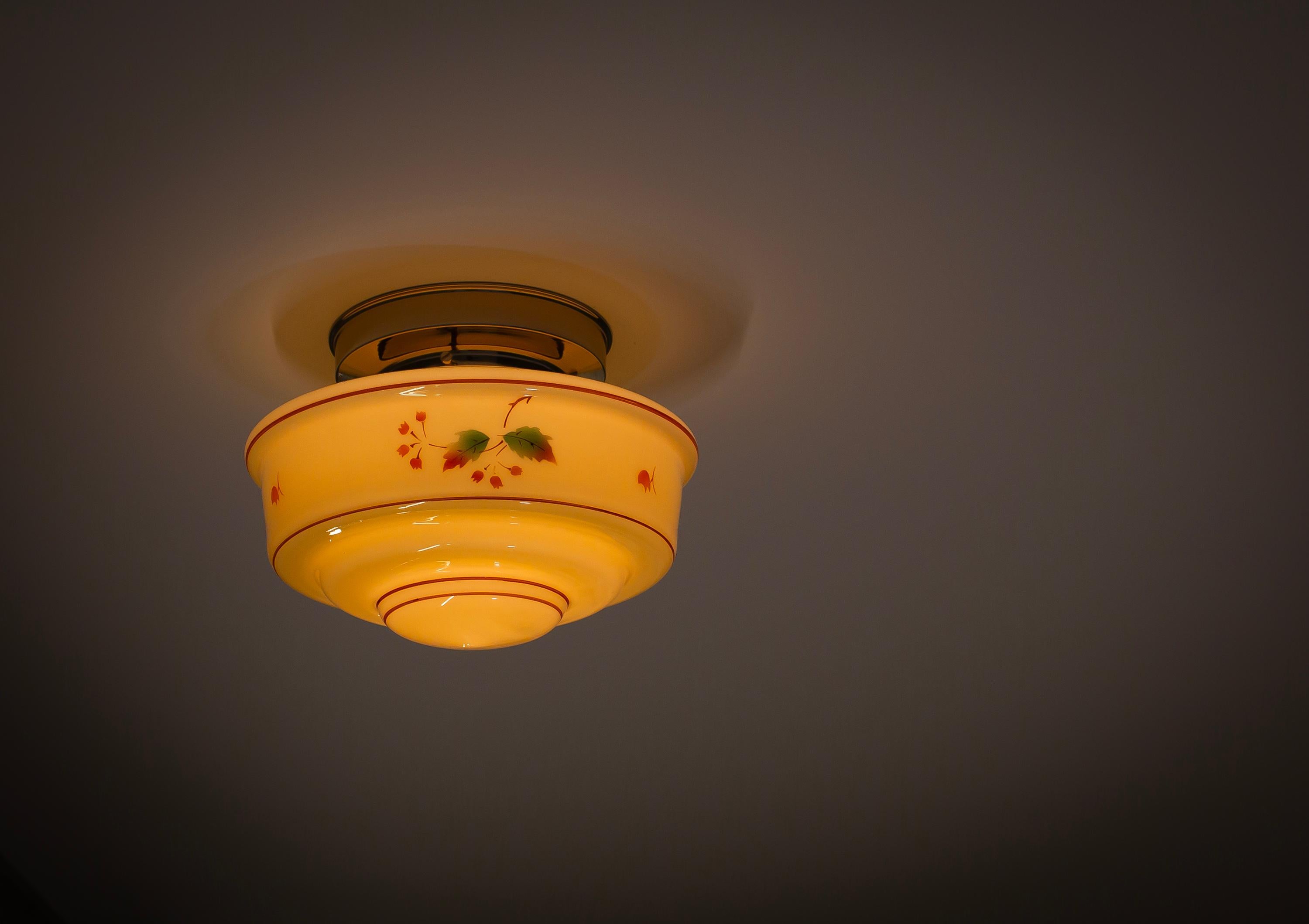 Functionalist Flush Mount Ceiling Light, 1950s For Sale 2