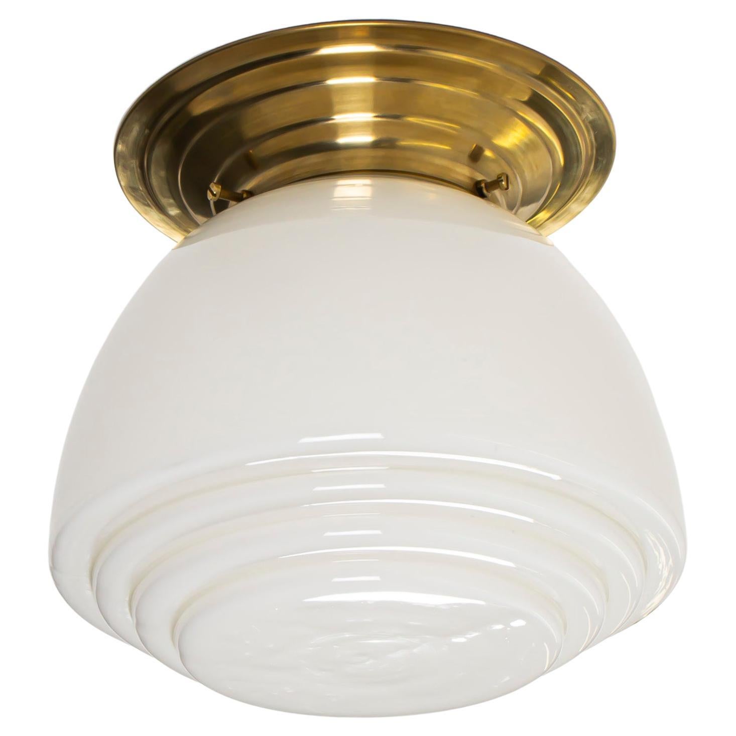 Functionalist Flush Mount Ceiling Light, 1950s