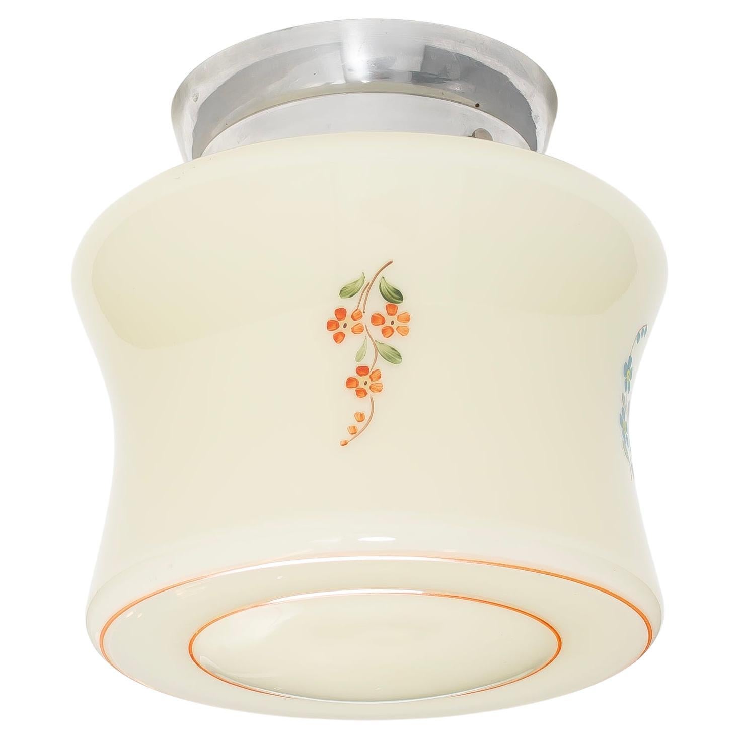 Functionalist Flush Mount Ceiling Light, 1950s