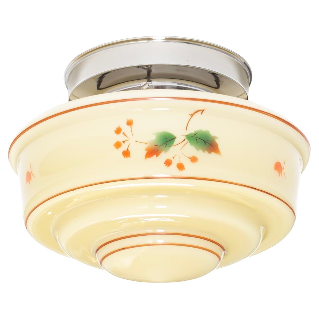 Functionalist Flush Mount Ceiling Light, 1950s