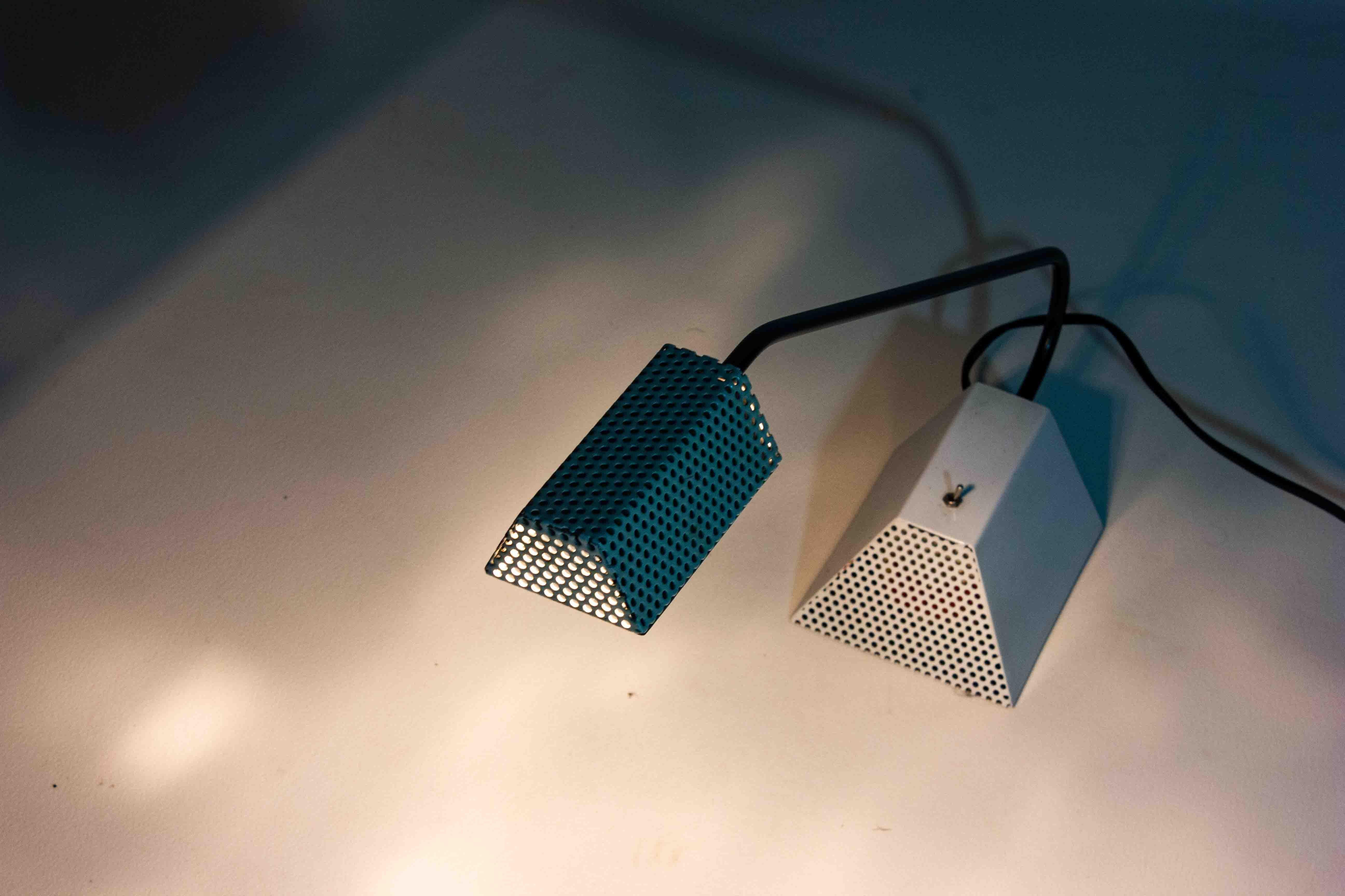Mid-20th Century Functionalist geometrical desk lamp, France 1950s For Sale