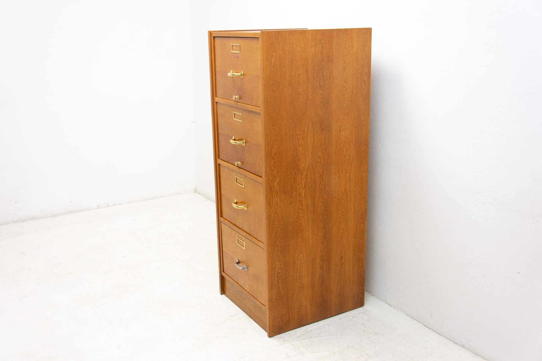 Metal  Functionalist Industrial Filing Cabinet, 1930s, Czechoslovakia