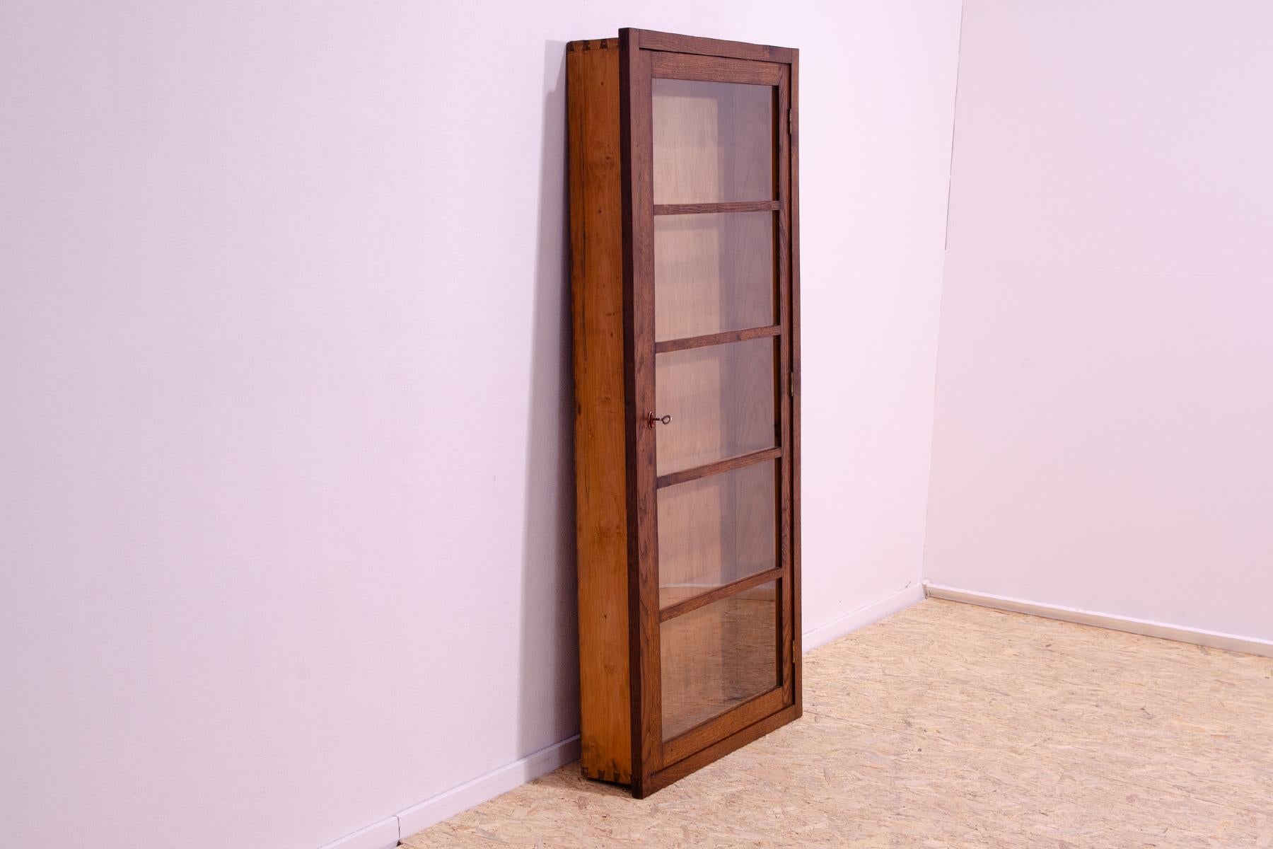 Functionalist narrow showcase, 1930´s, Czechoslovakia In Good Condition For Sale In Prague 8, CZ