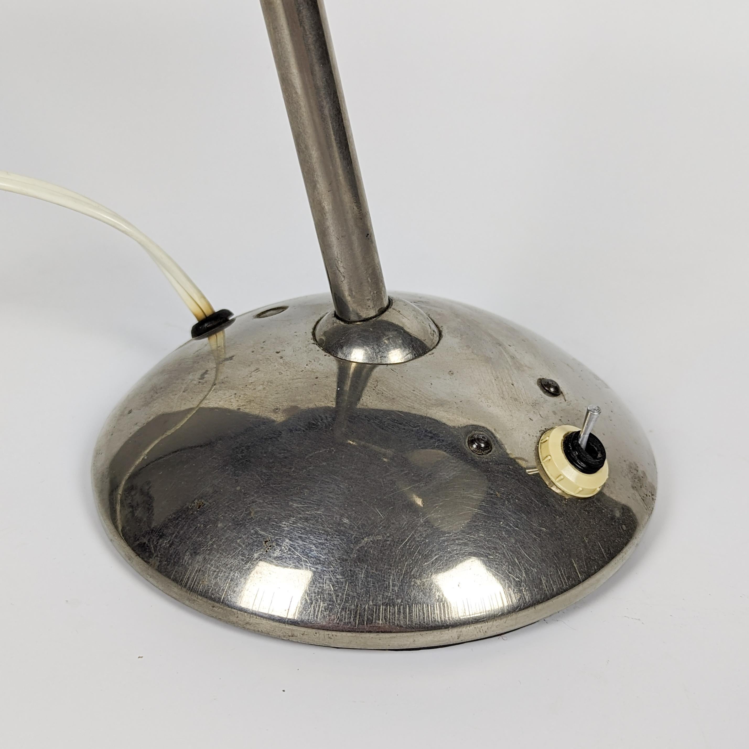 Functionalist nickel plated table lamp by Franta Anýž, 1930 For Sale 2