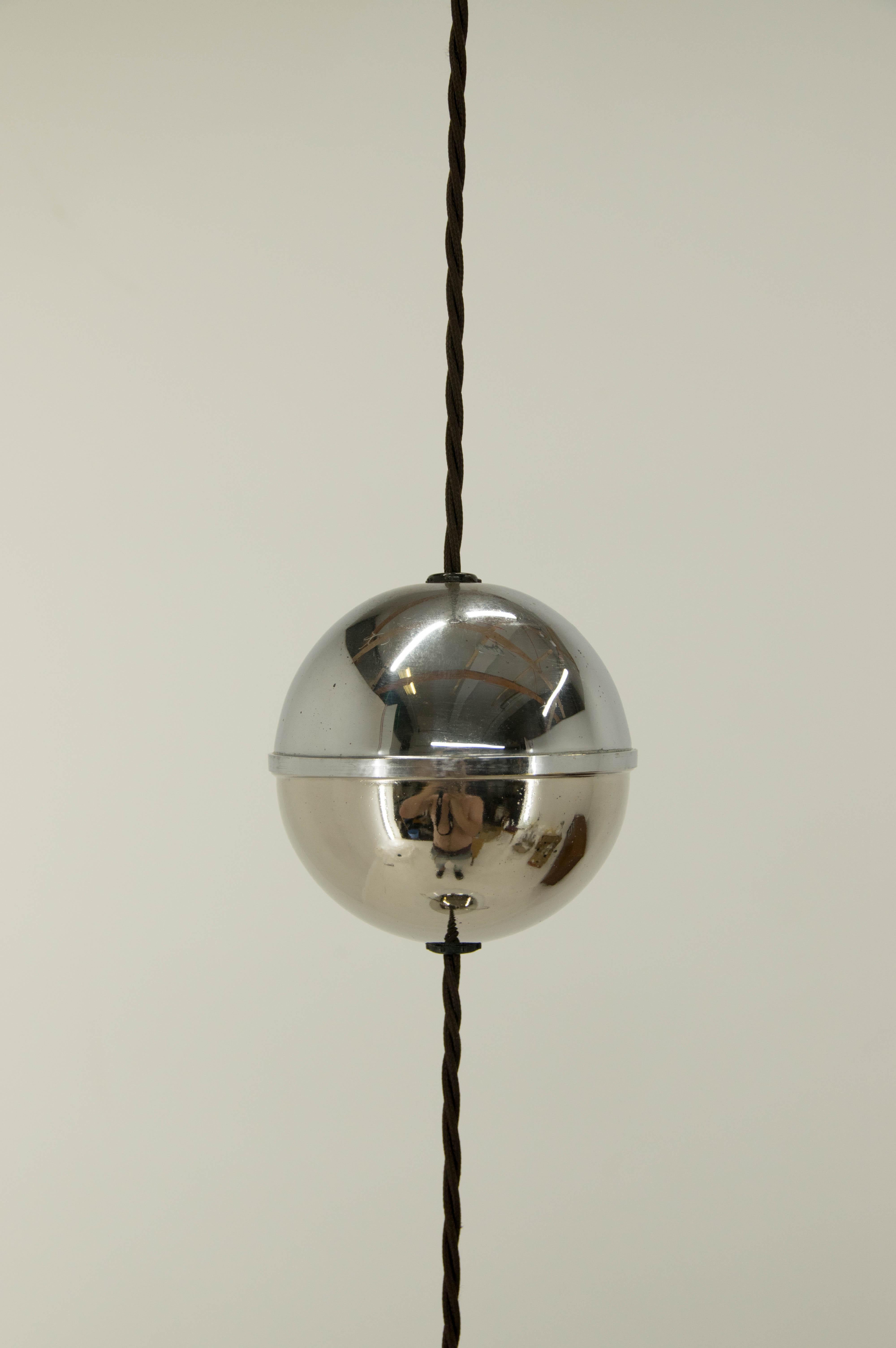 Functionalist or Bauhaus Height Adjustable Pendant, 1930s In Good Condition In Praha, CZ