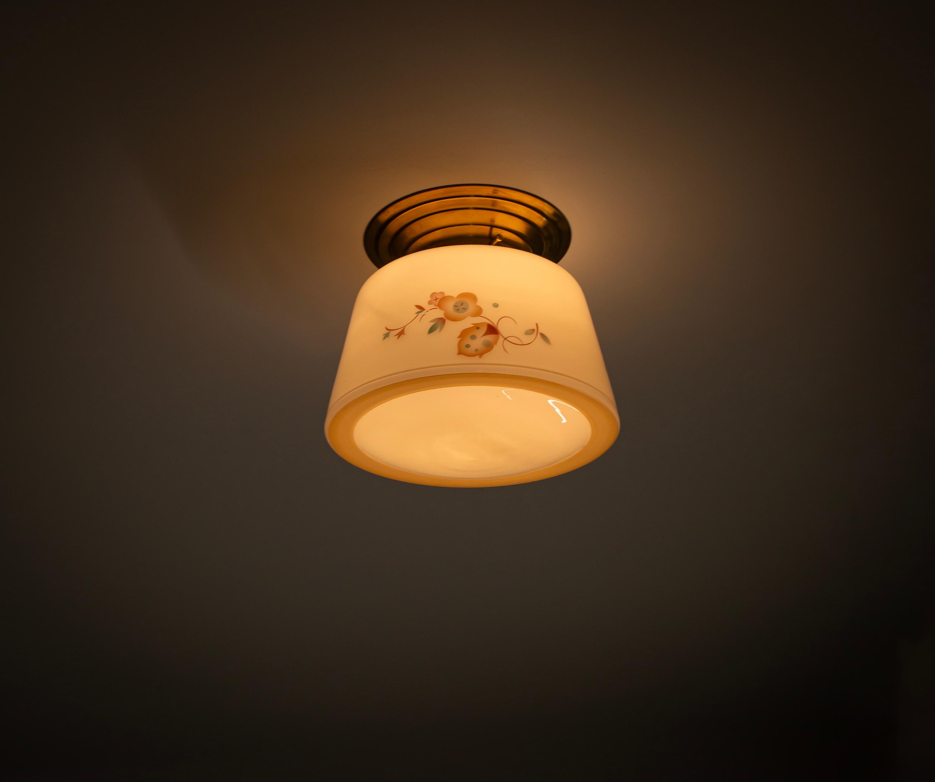 Functionalist Pair of Flush Mount Ceiling Lights, 1950s For Sale 4