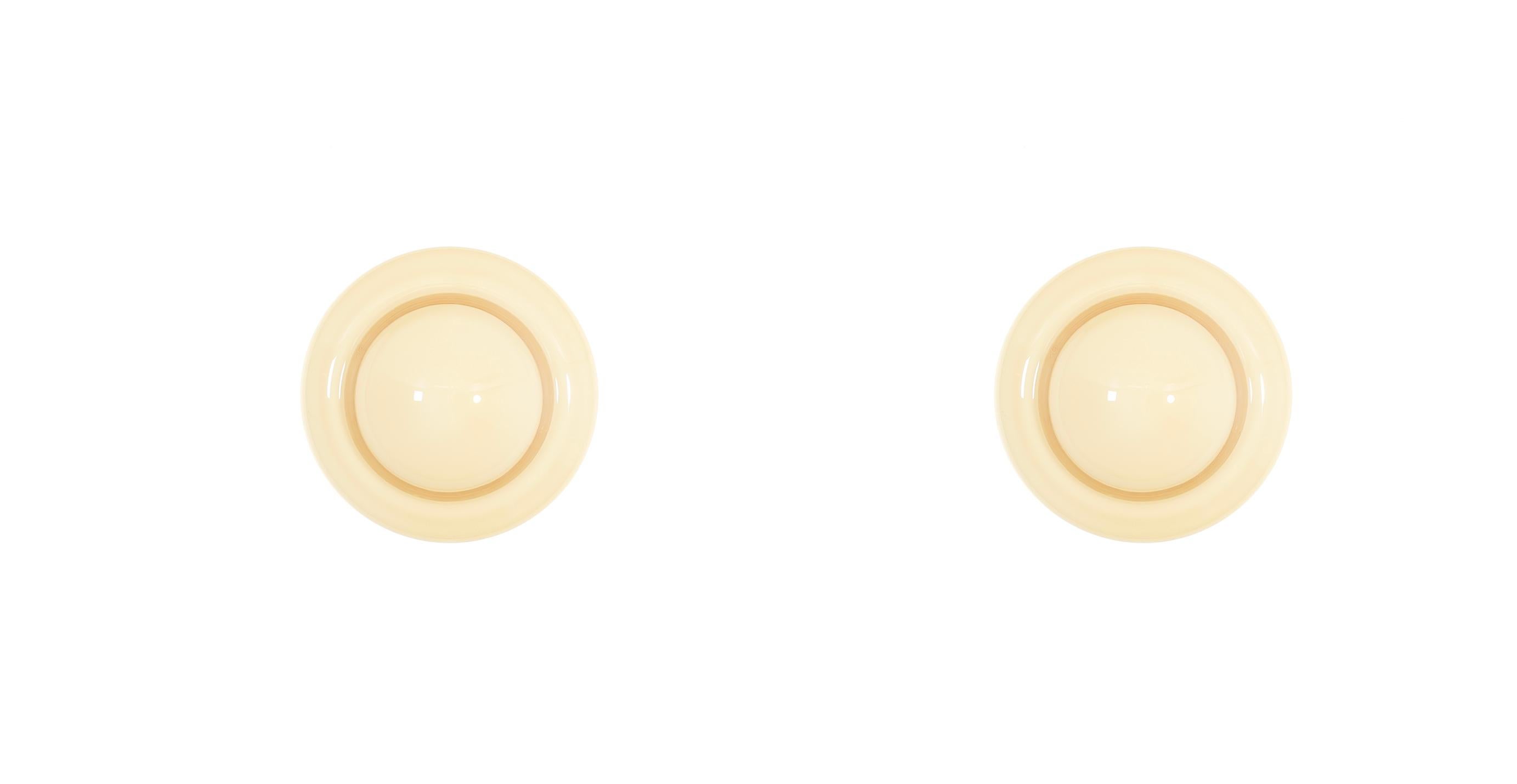 Mid-Century Modern Functionalist Pair of Flush Mount Ceiling Lights, 1950s For Sale