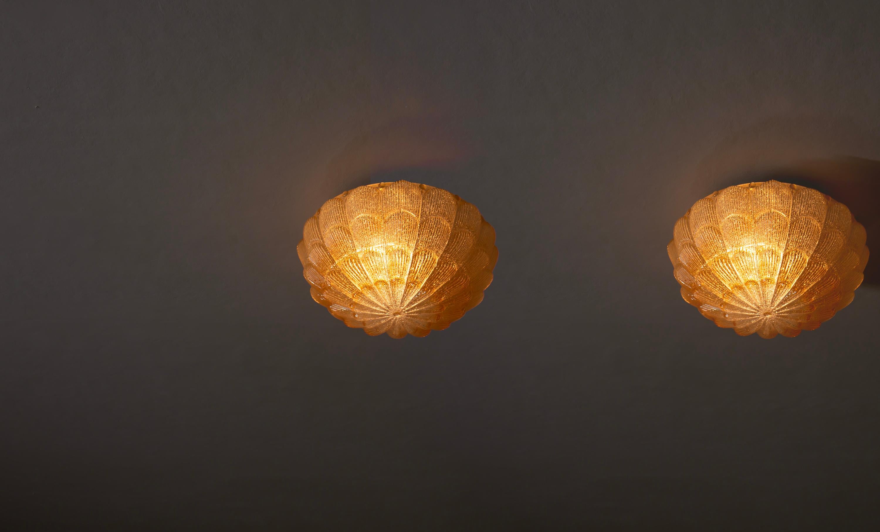 Mid-Century Pair of Flush Mount Ceiling Lights, 1960s For Sale 2