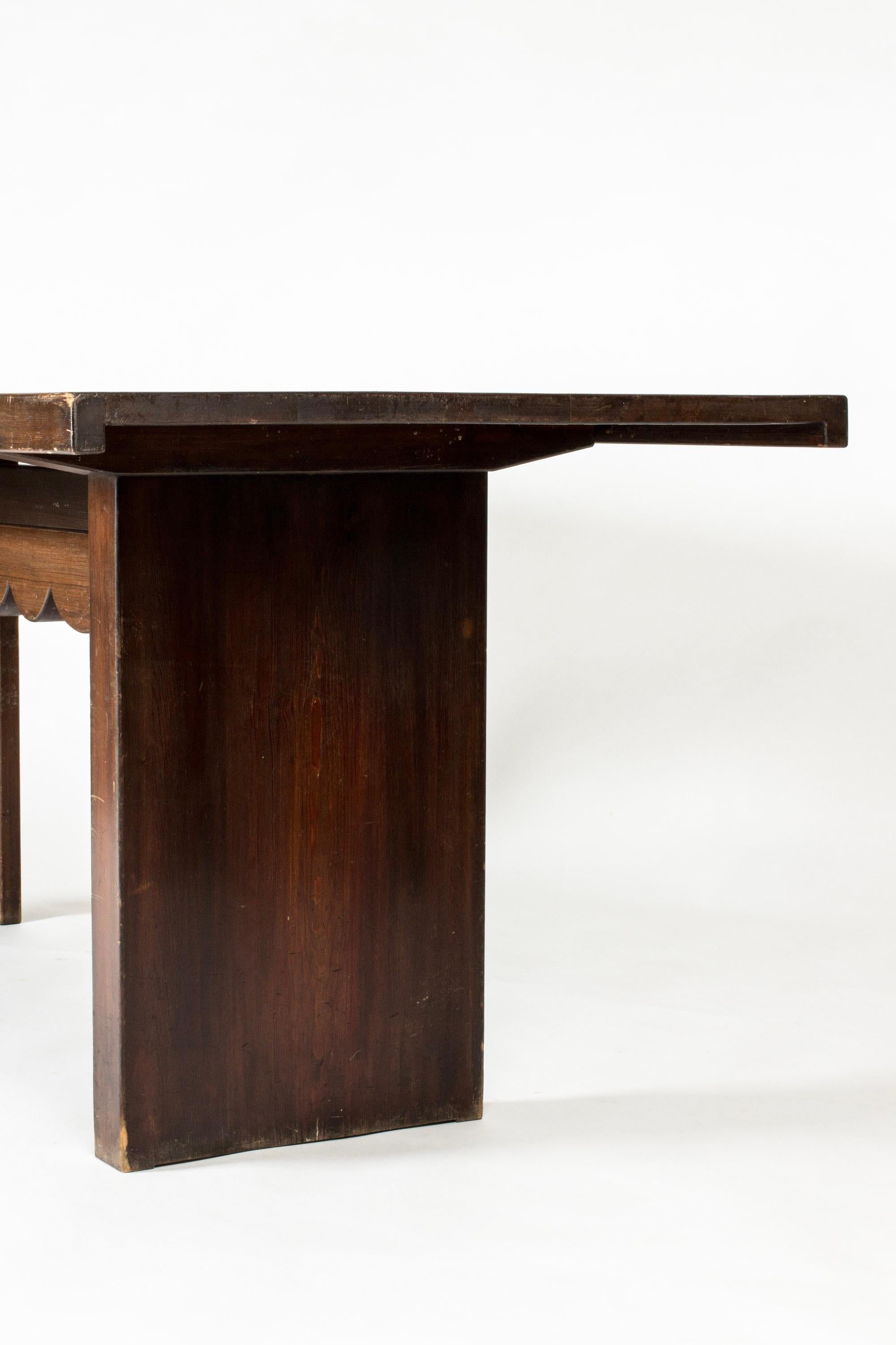 Table de salle à manger fonctionnelle en pin de Carl Malmsten, Suède, années 1930 en vente 1