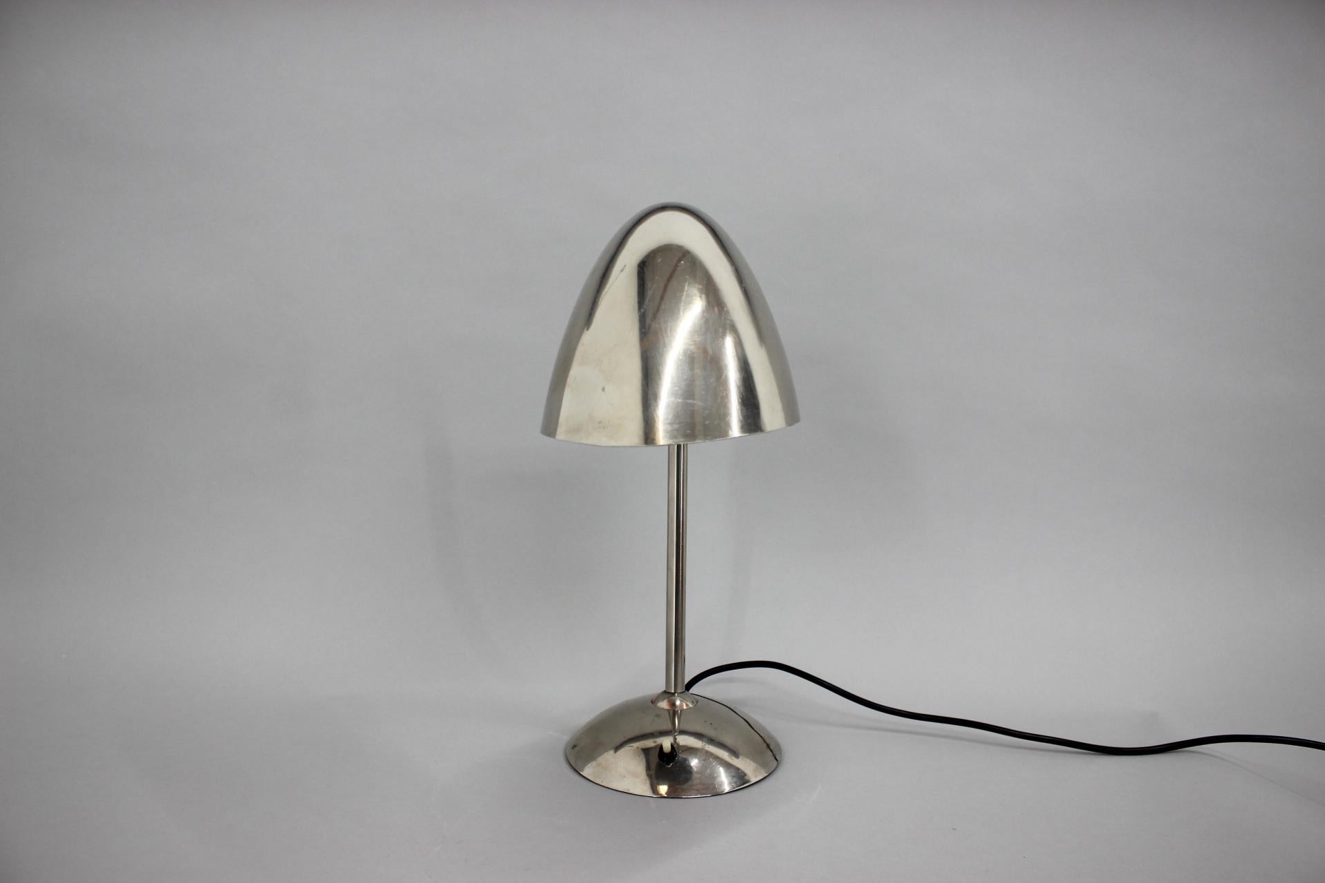 Bauhaus Functionalist Table Lamp, Czechoslovakia, 1930s For Sale