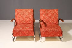 Functionalist Upholstered Armchair by Mücke-Melder  1930s, Czechoslovakia