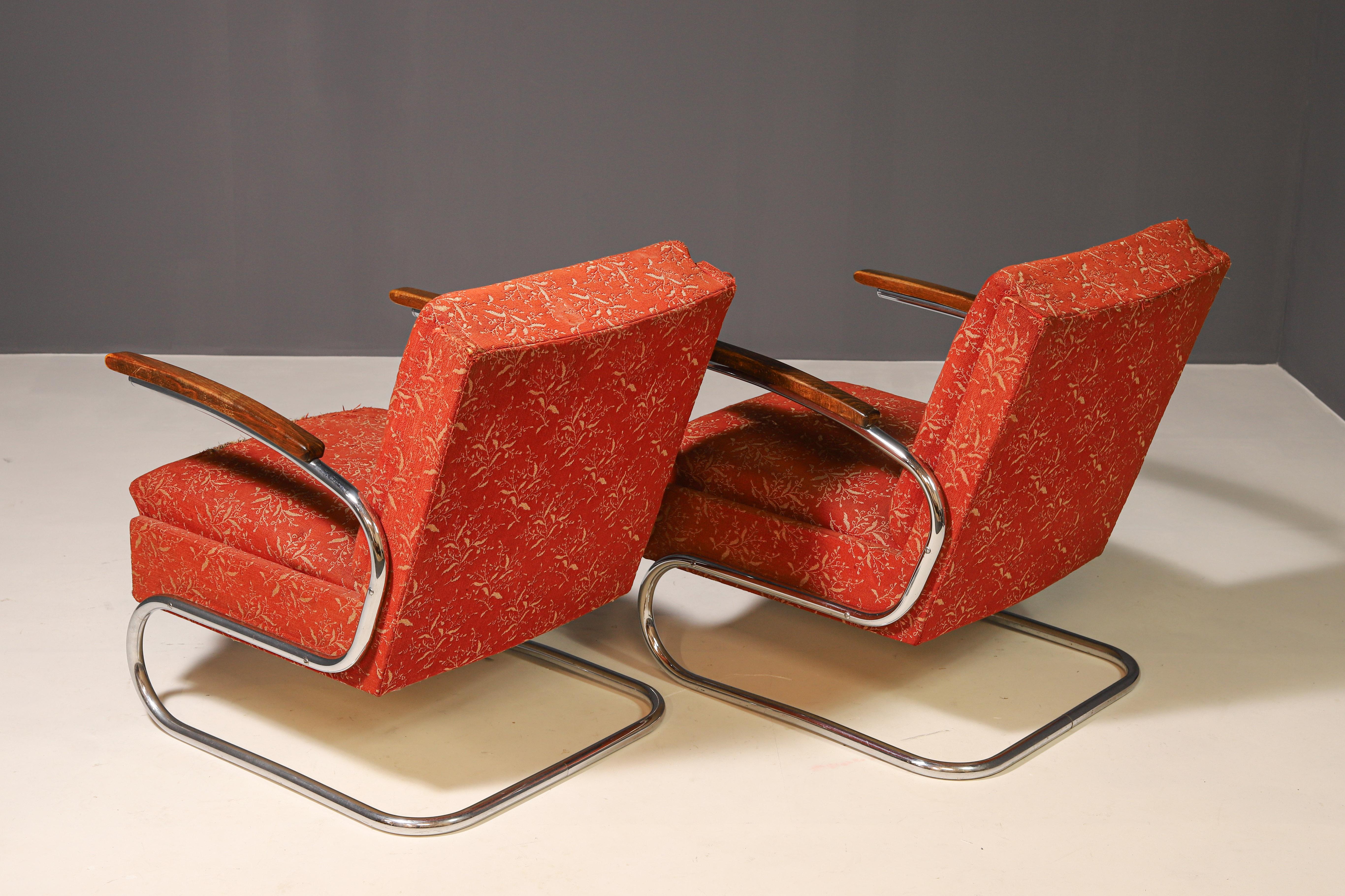 Fauteuil fonctionnel rembourré de Mücke-Melder  Années 1930, Tchécoslovaquie Bon état - En vente à Prague 8, CZ