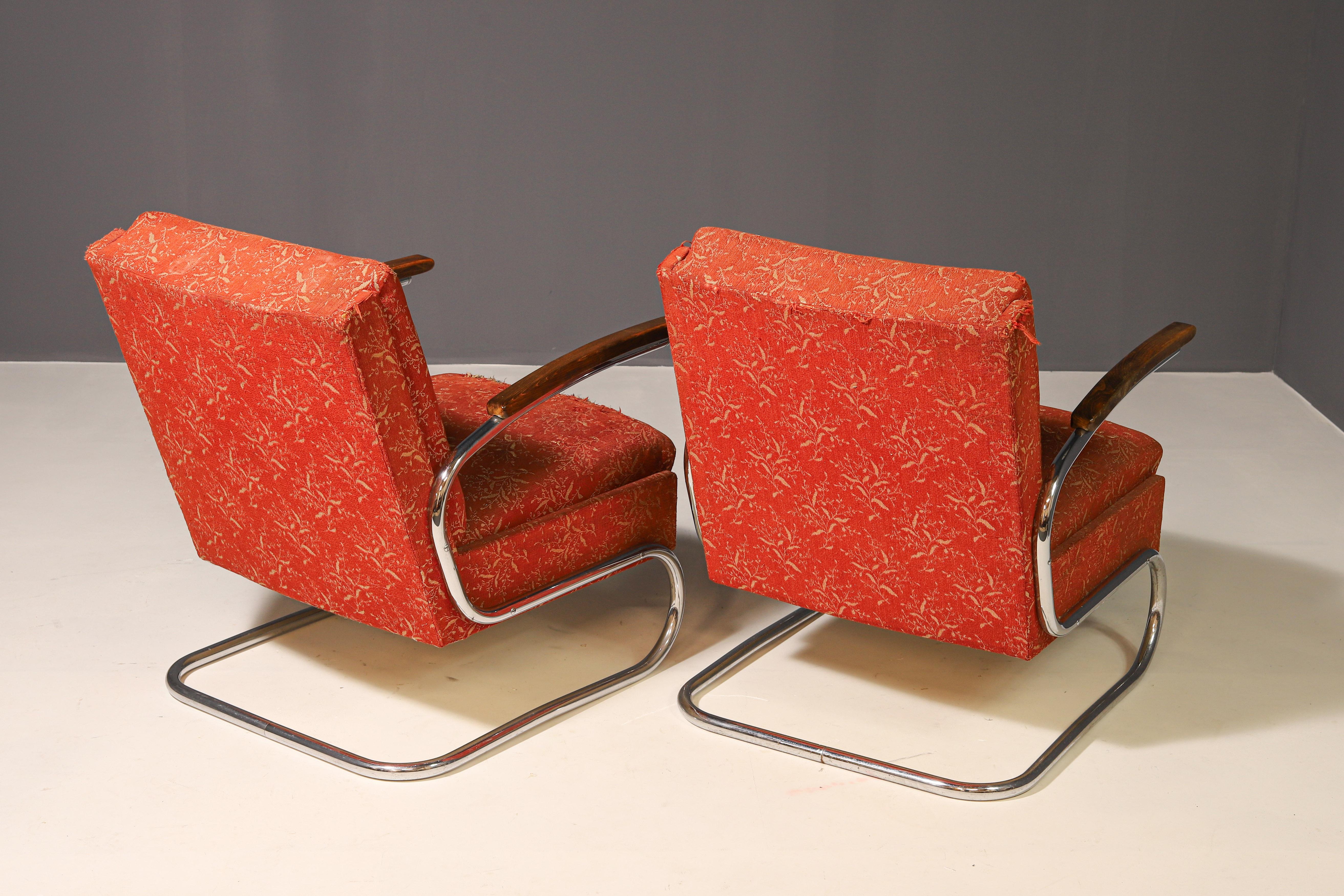 Bois Fauteuil fonctionnel rembourré de Mücke-Melder  Années 1930, Tchécoslovaquie en vente