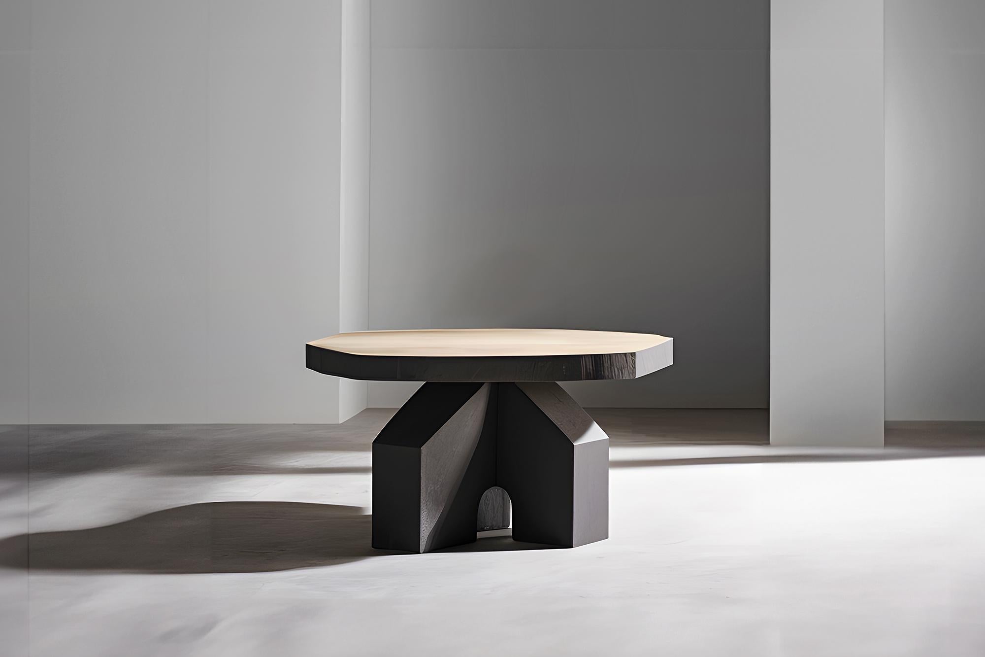 Fundamenta Coffee Table 47 Solid Wood, Geometric Lines by NONO


Sculptural coffee table made of solid wood with a natural water-based or black tinted finish. Due to the nature of the production process, each piece may vary in grain, texture, shape