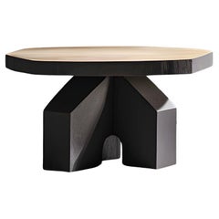 Table basse Fundamenta 47 bois massif, lignes géométriques par NONO